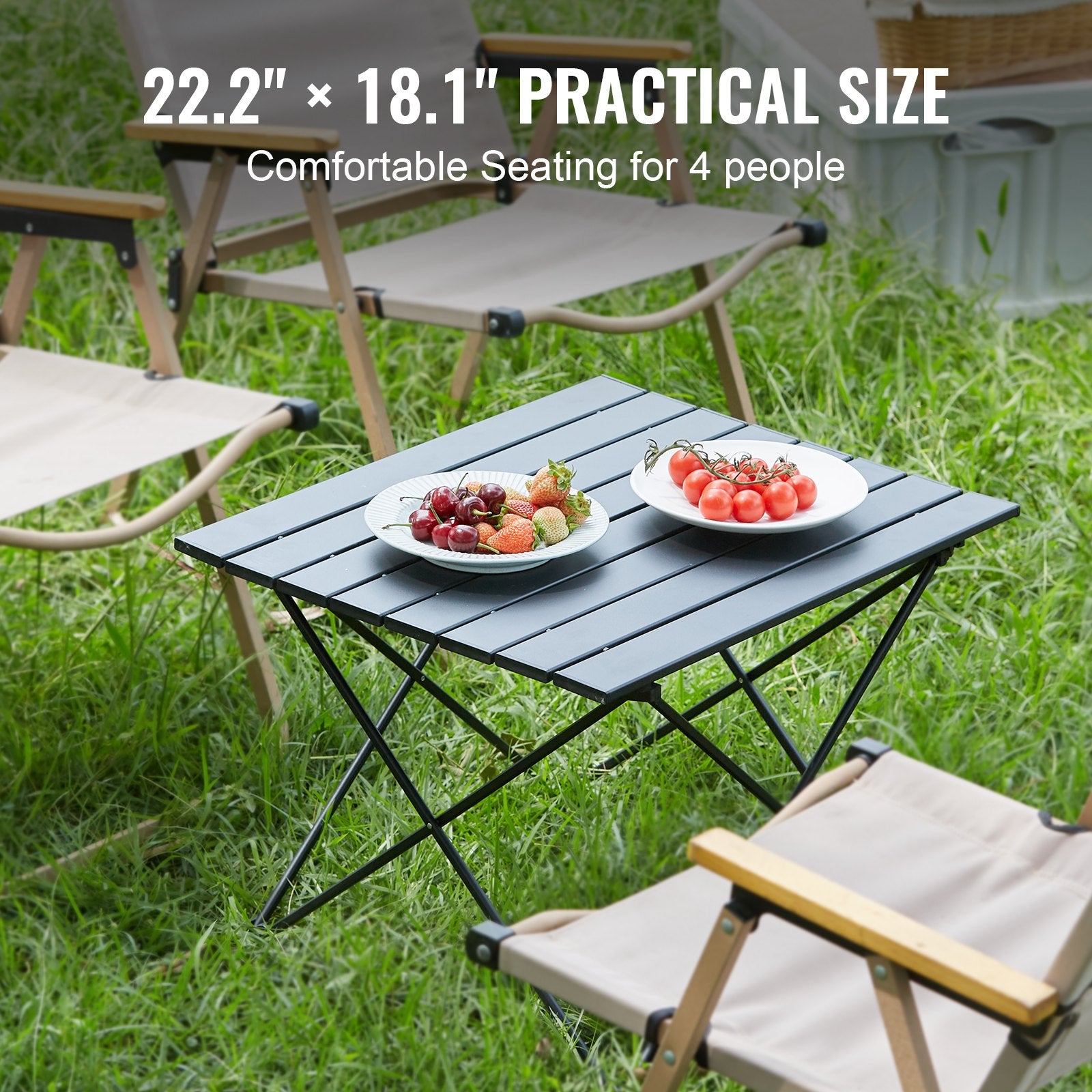 Sulankstomas kempingo stalas VEVOR AP-SS-004, 56,5x46 cm