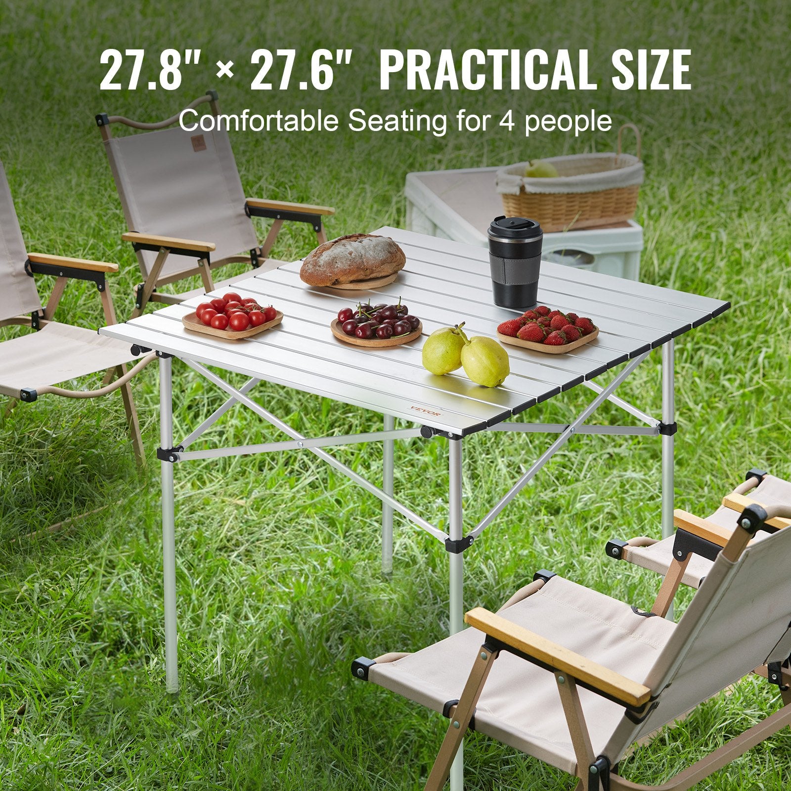 Sulankstomas stovyklavimo stalas VEVOR AP-SS-003, 70x70 cm