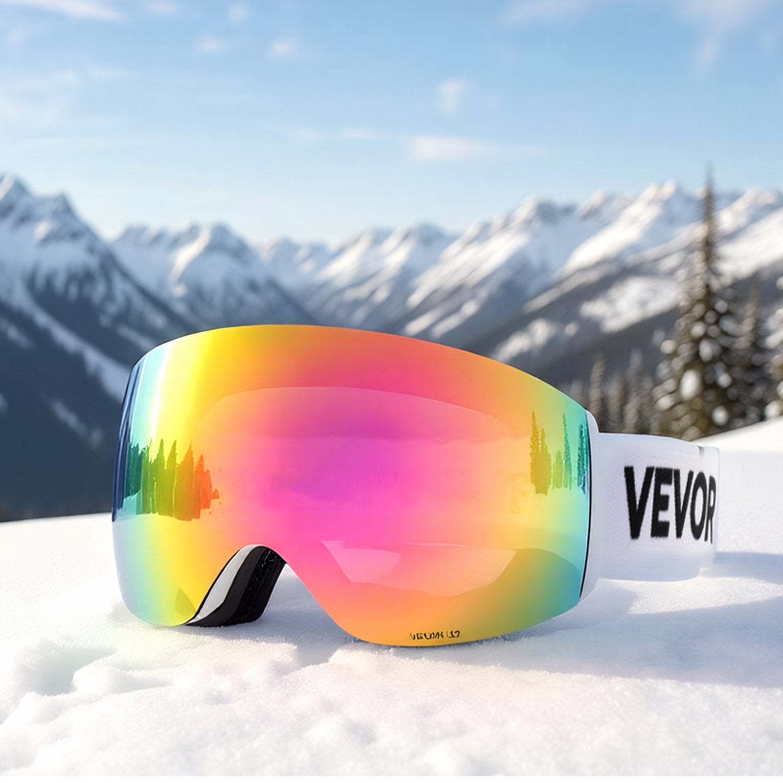 Slidinėjimo akiniai VEVOR YH690, Pink Revo lęšis