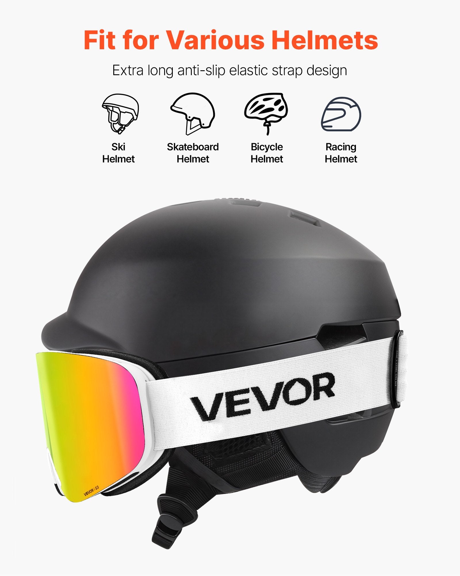 Slidinėjimo akiniai VEVOR YH879B-2, magnetinis cilindrinis lęšis