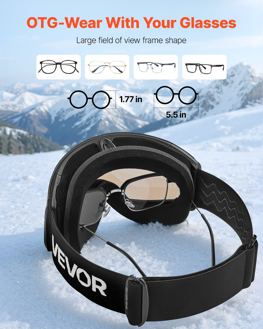 Slidinėjimo akiniai VEVOR YH690, Blue Revo danga