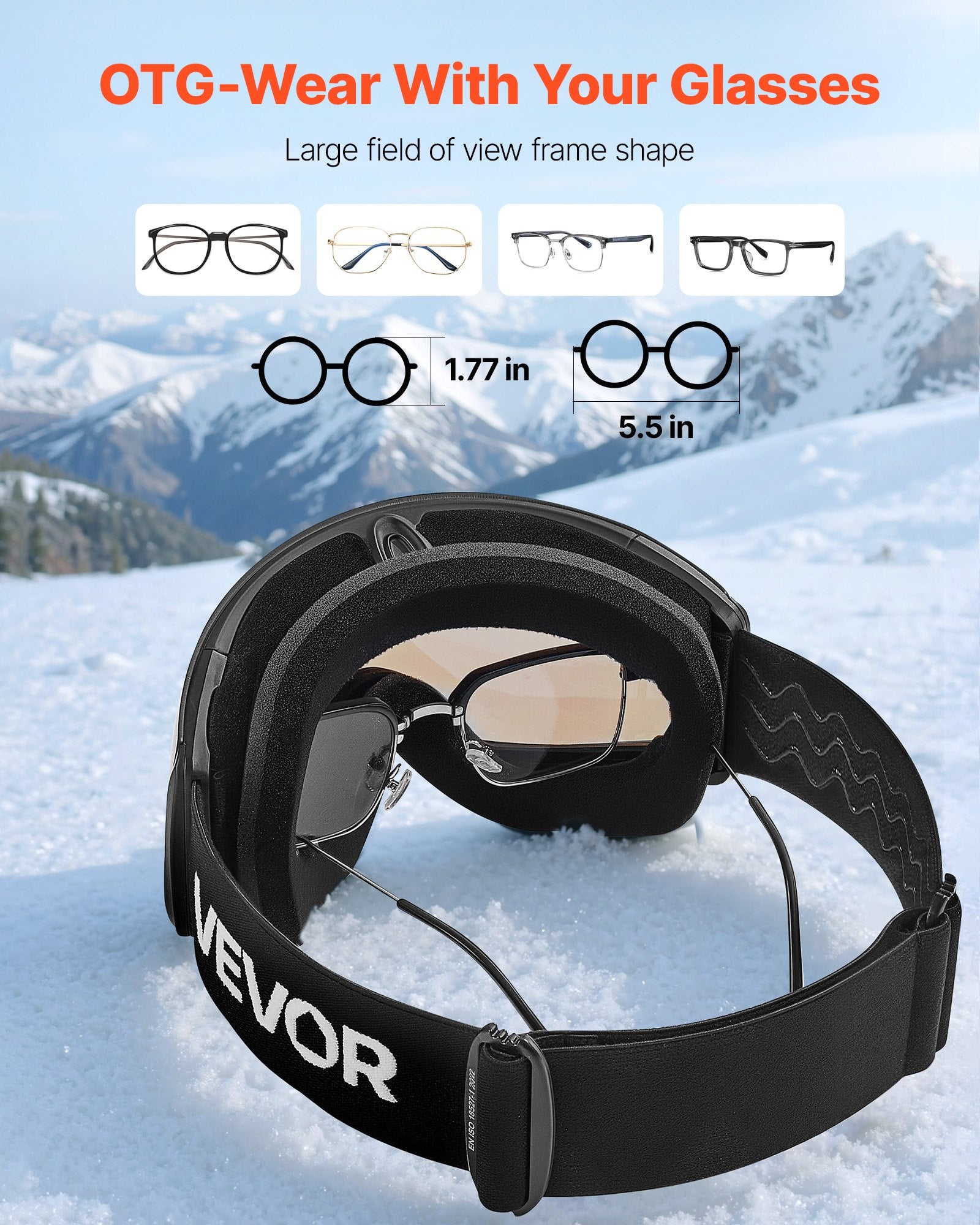 Slidinėjimo akiniai VEVOR YH690, Blue Revo danga