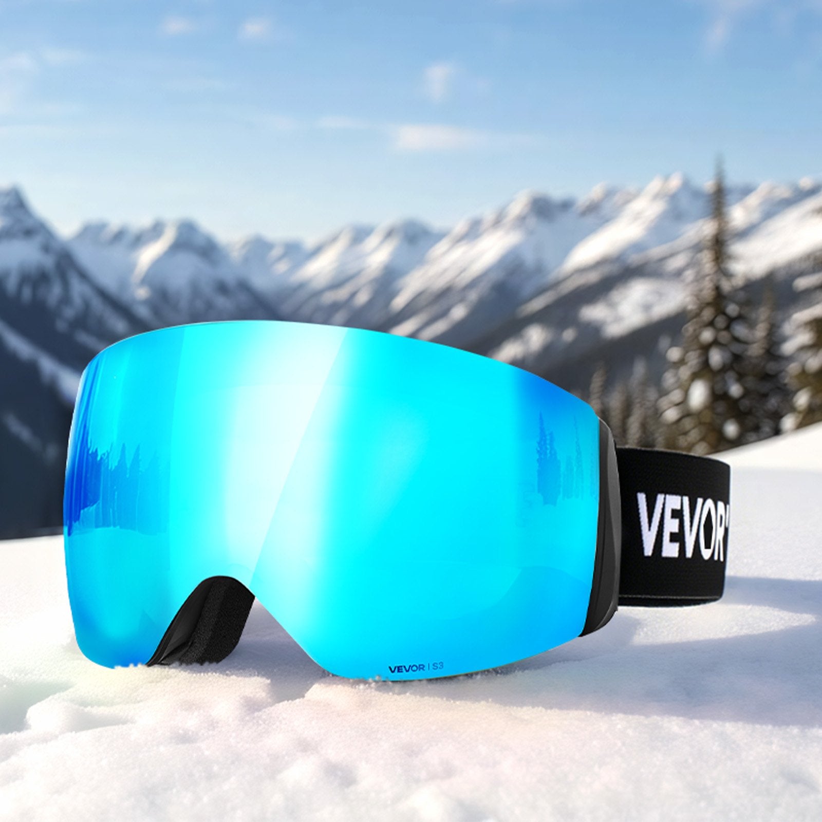 Slidinėjimo akiniai VEVOR YH690, Blue Revo danga