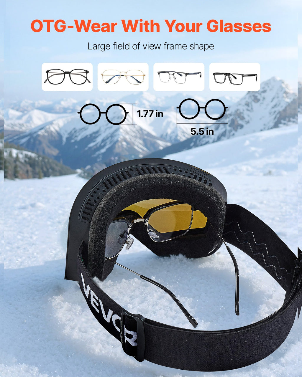 Slidinėjimo akiniai VEVOR YH879B-2, Dark Blue Revo lęšis
