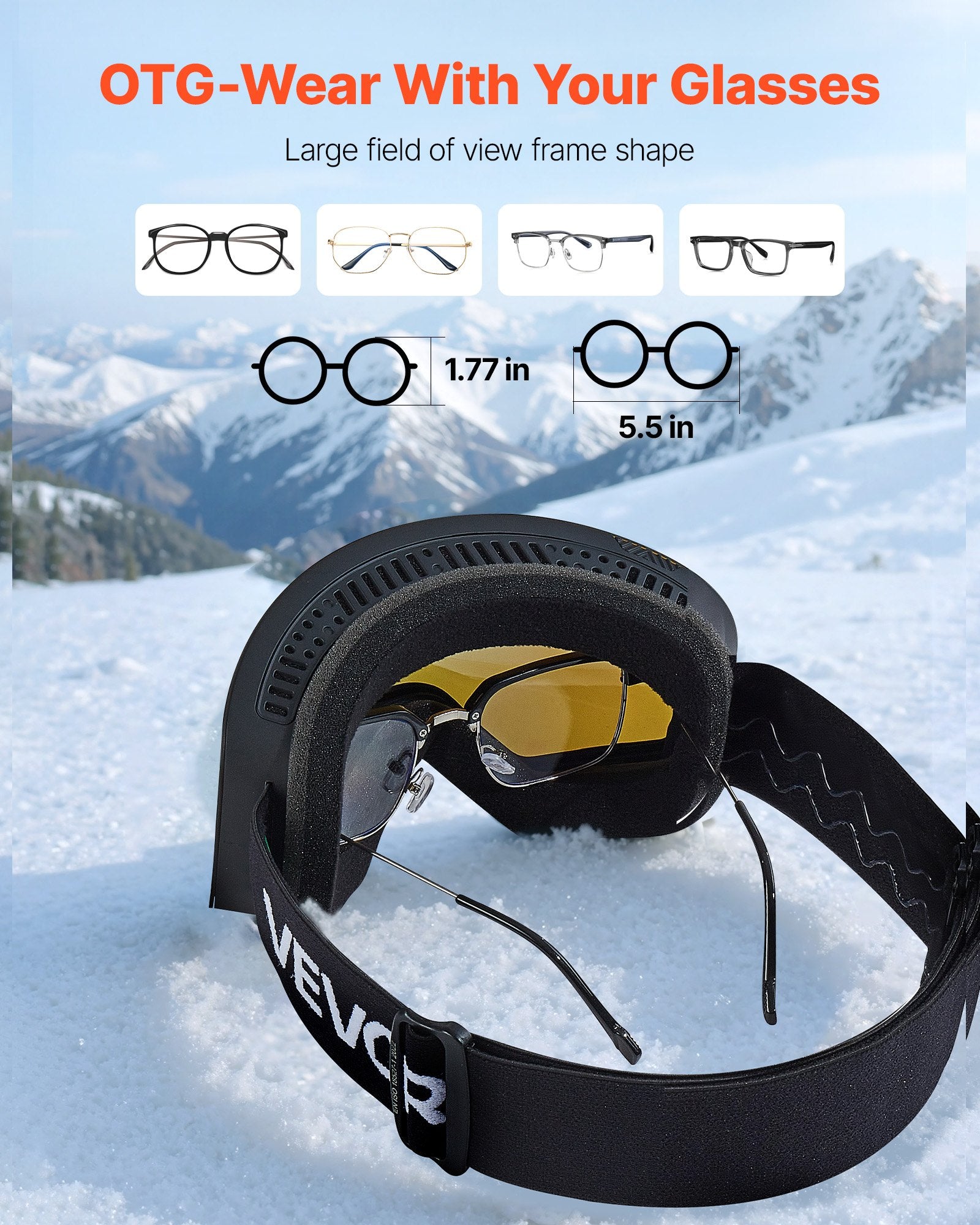Slidinėjimo akiniai VEVOR YH879B-2, Dark Blue Revo lęšis