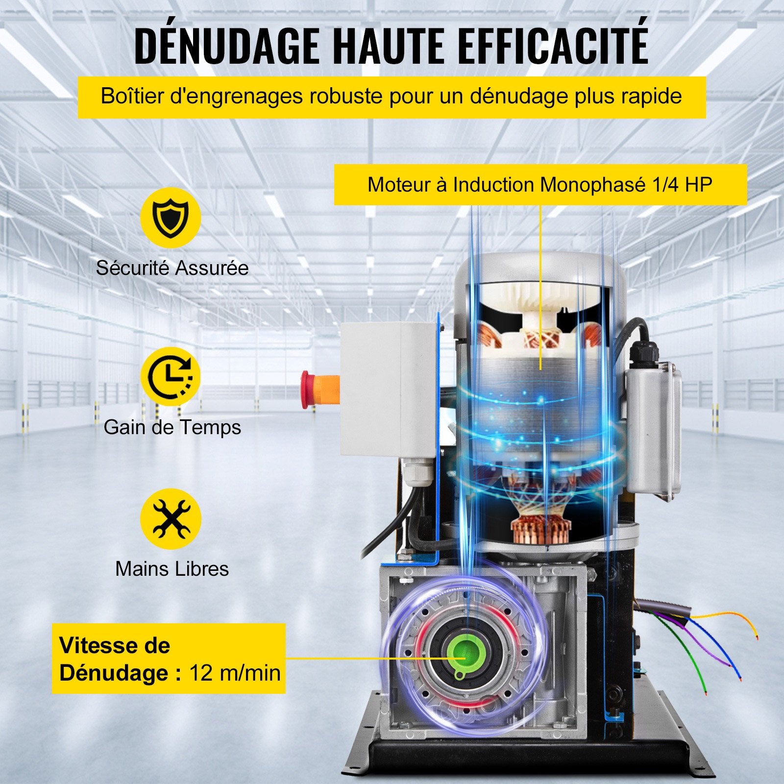 Automatinė laidų izoliacijos nuėmimo mašina VEVOR, 370W