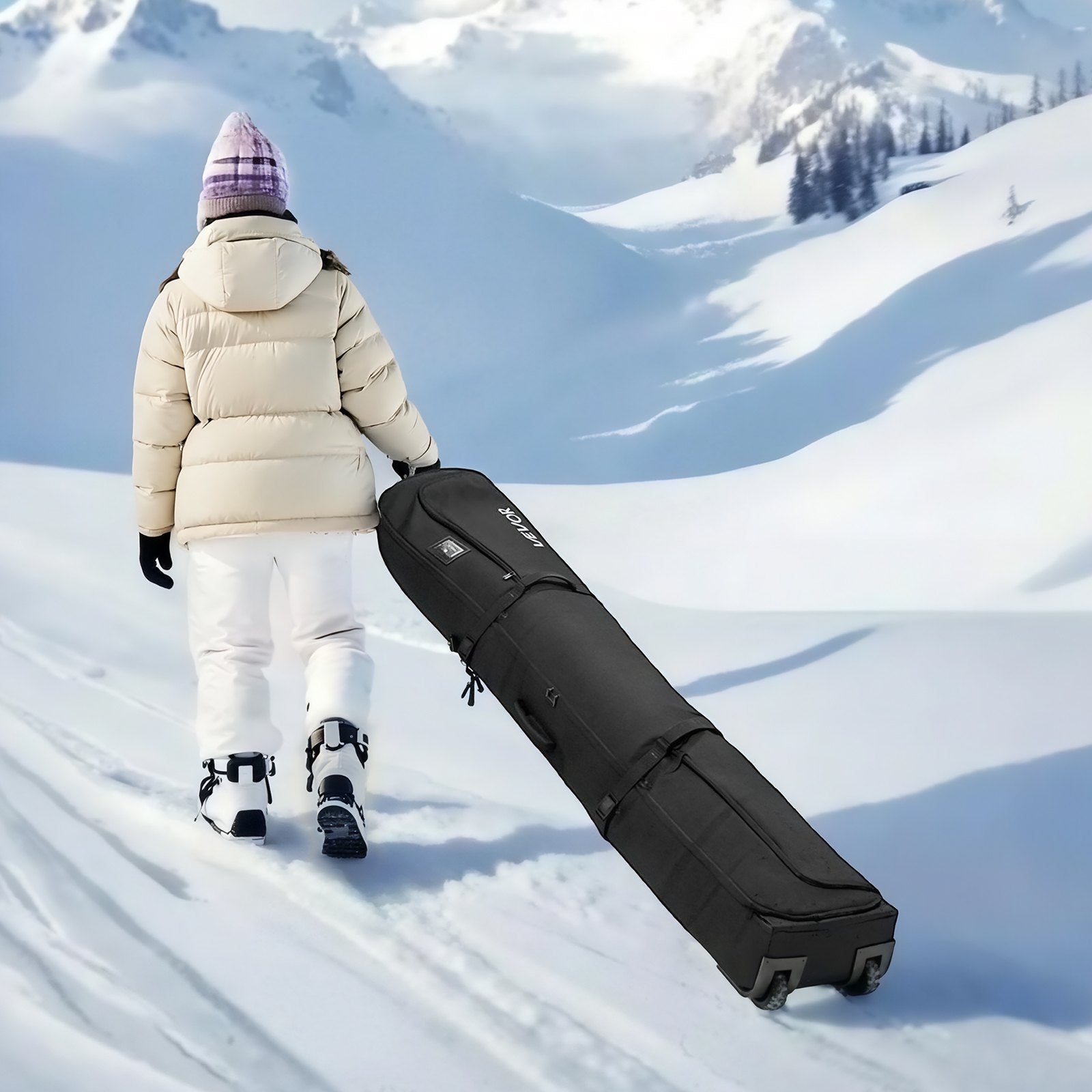 Slidinėjimo krepšys su ratukais VEVOR ZL-YDB-0120, iki 175 cm ilgio