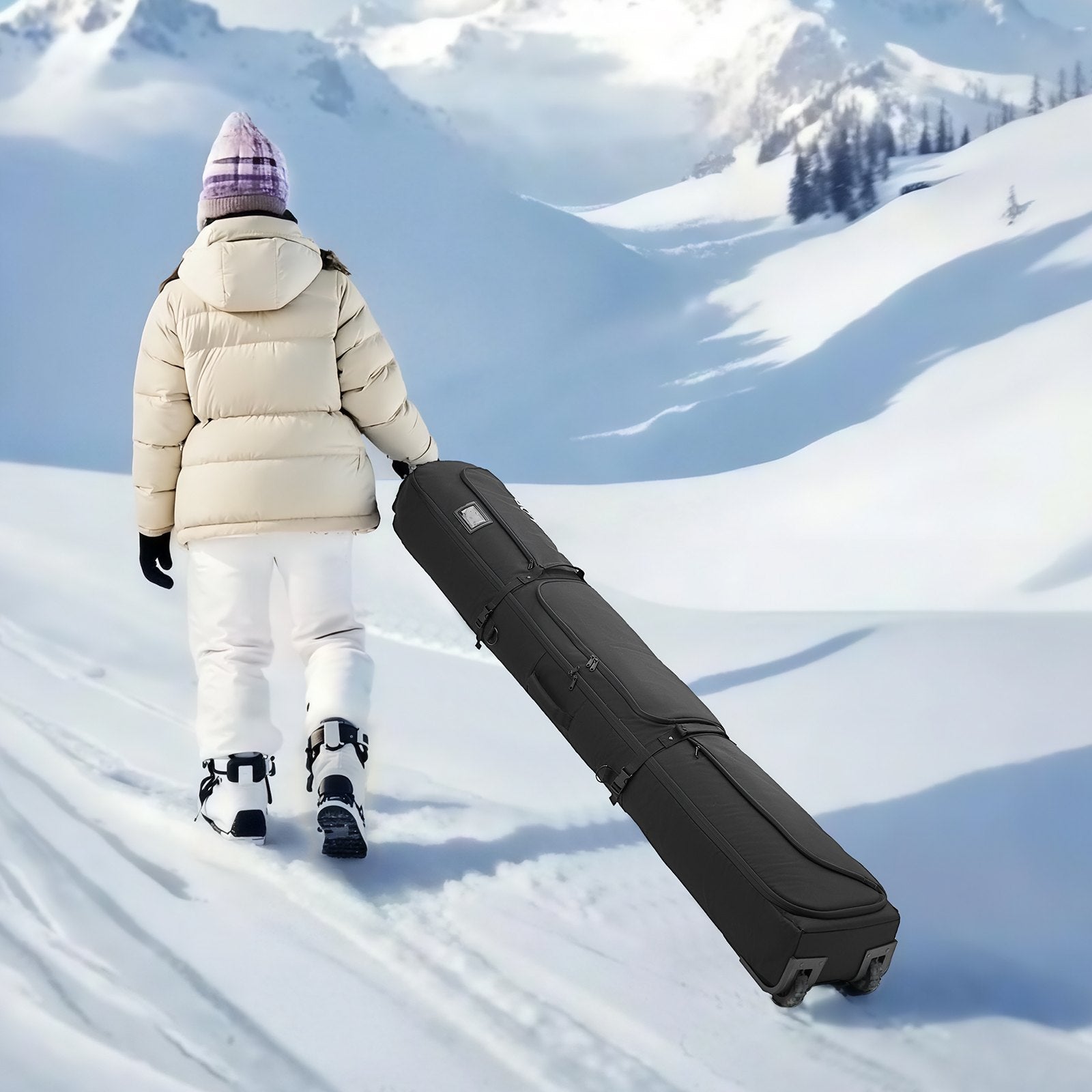 Slidinėjimo krepšys su ratukais VEVOR ZL-YDB-0119, iki 190 cm ilgio