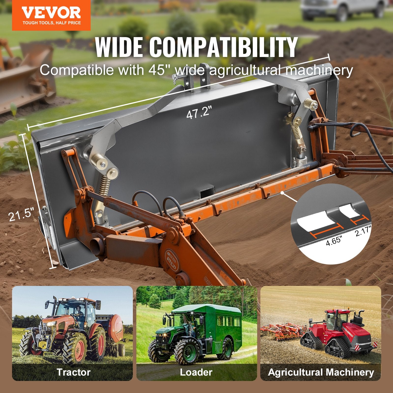 Universali 3 taškų mini krautuvo tvirtinimo plokštė VEVOR ZZ00404, 2721 kg keliamoji galia