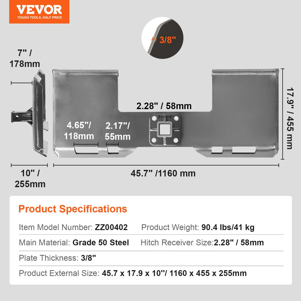 Universali tvirtinimo plokštė VEVOR ZZ00402, 3175 kg keliamoji galia