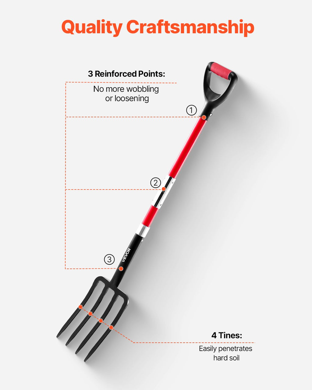 Sodo šakės VEVOR F115-2, 114 cm ilgio