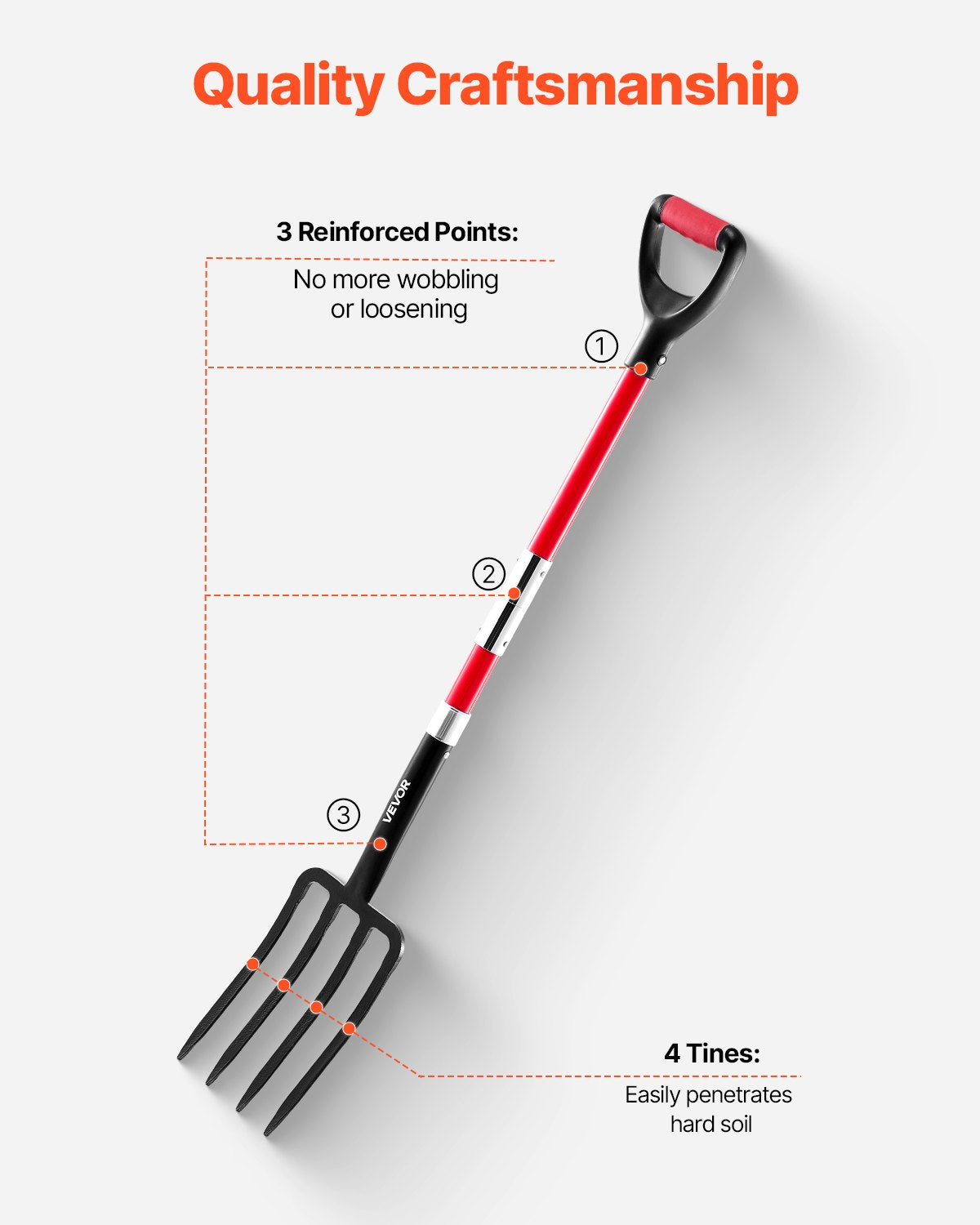 Sodo šakės VEVOR F115-2, 114 cm ilgio