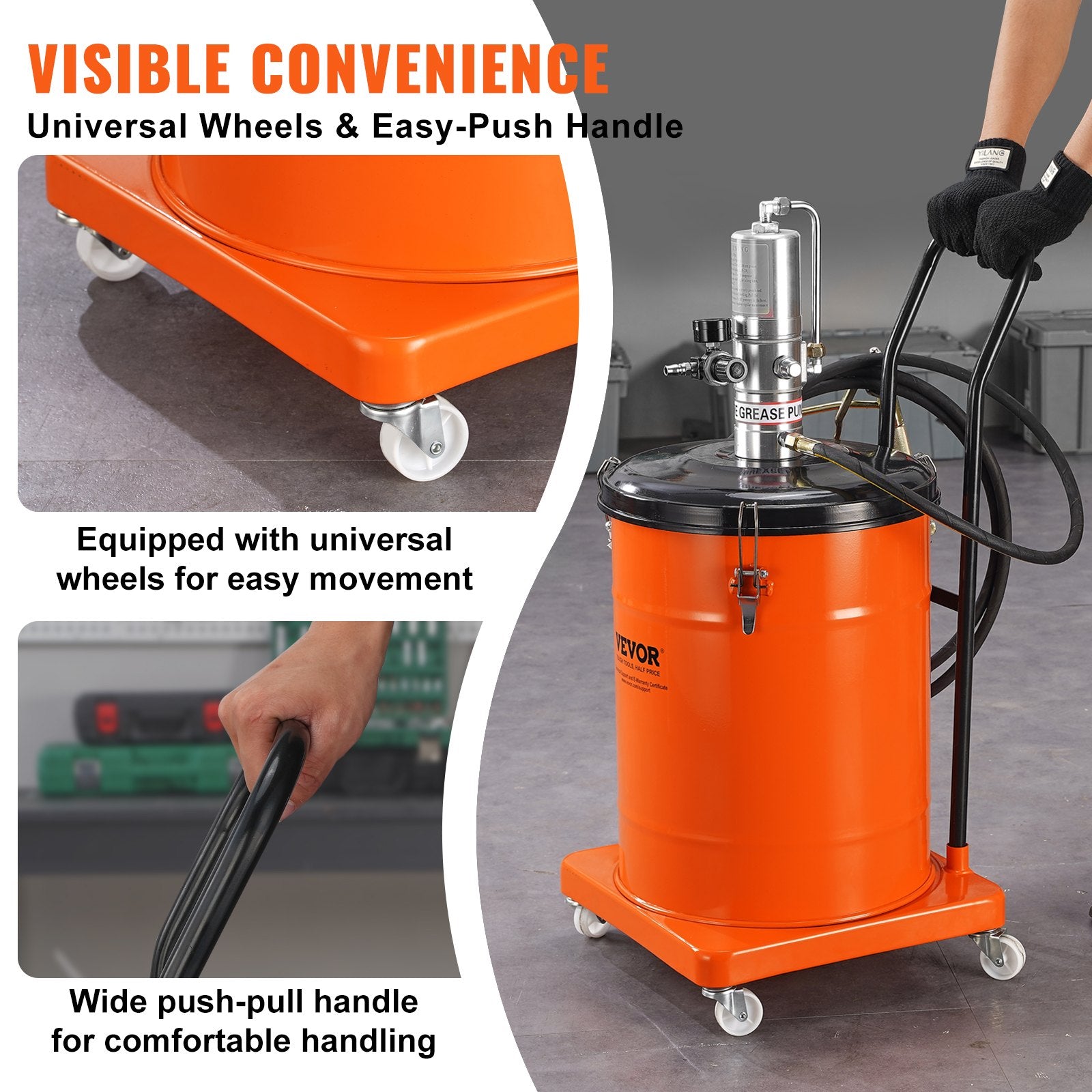 Pneumatinis tepalo siurblys VEVOR FF-09B-40L, 40 l talpa