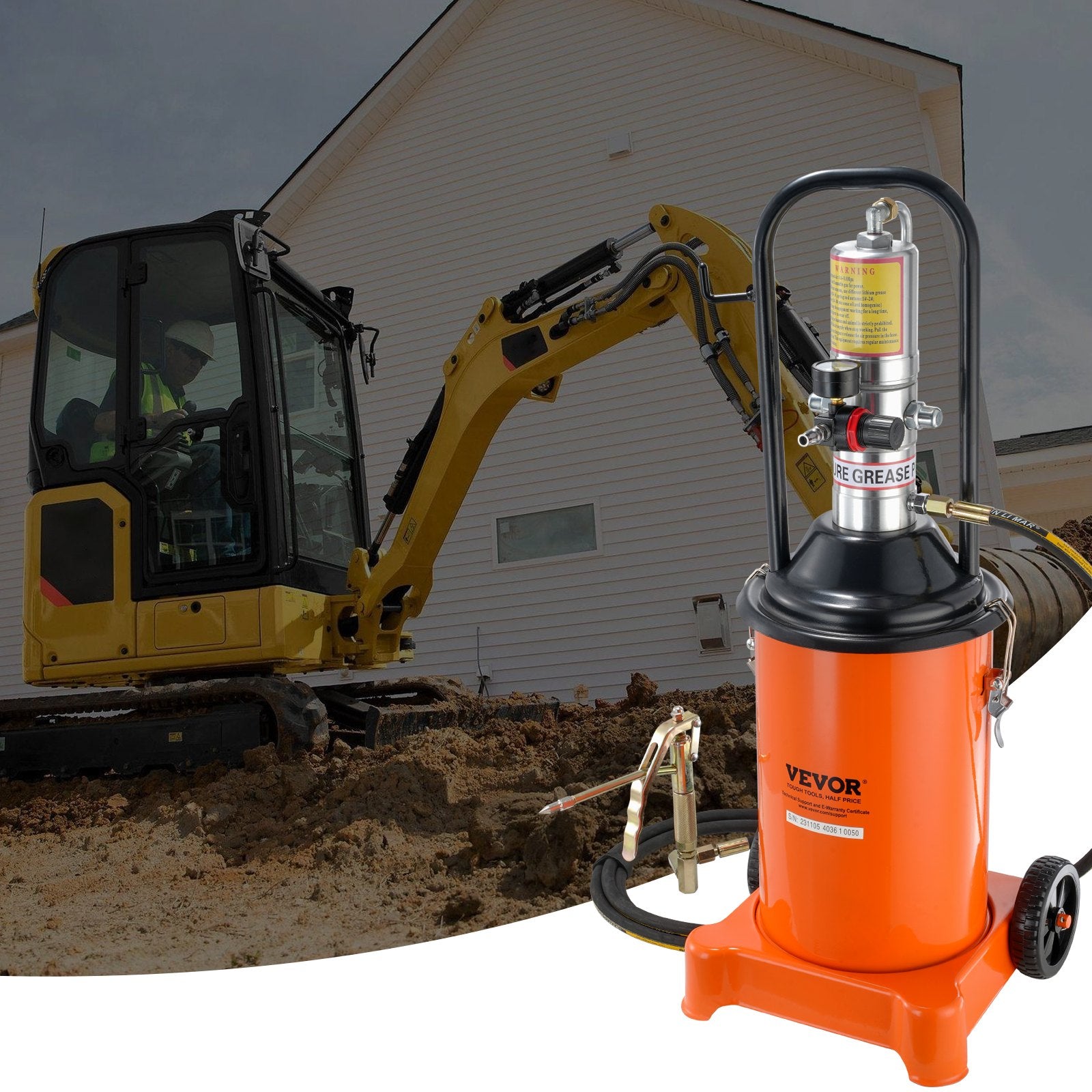 Pneumatinis tepalo siurblys VEVOR FF-08B-12L, 12 l talpa
