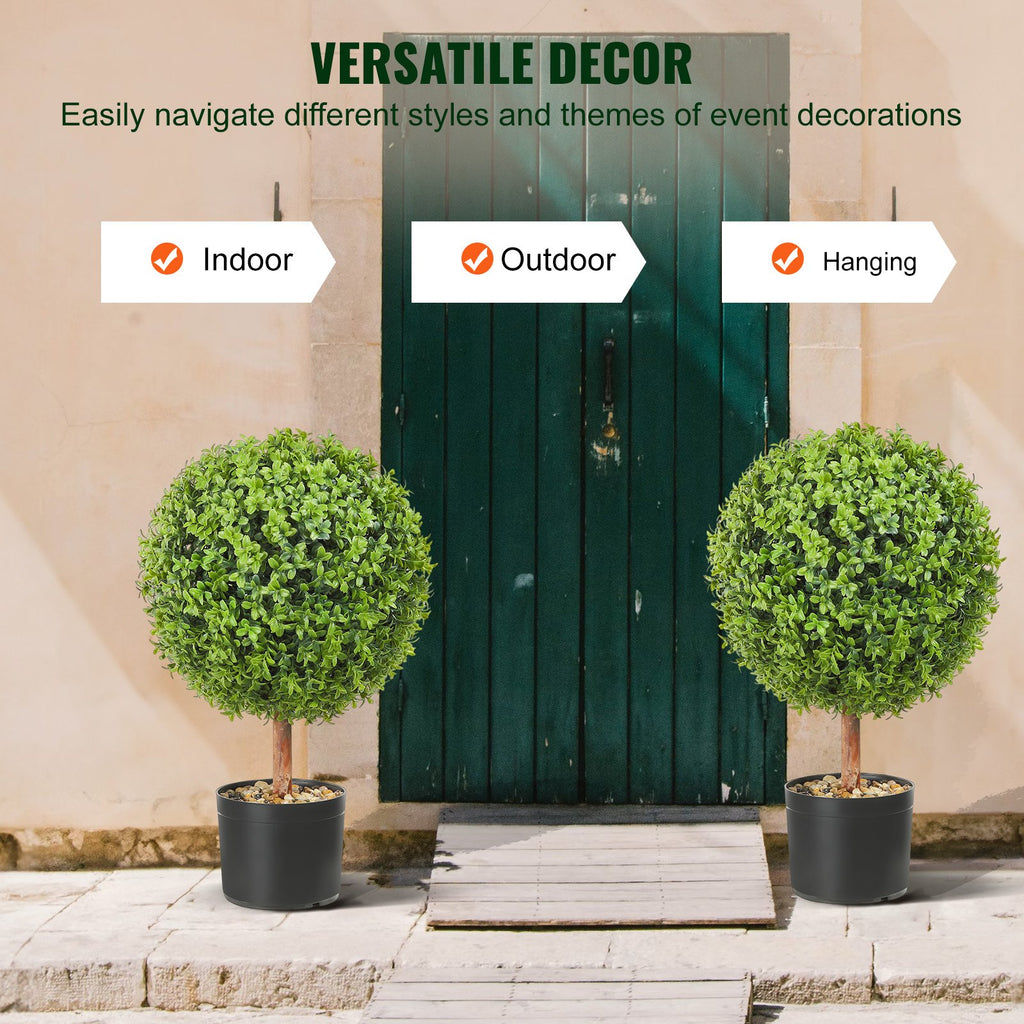 Dirbtiniai buksmedžio medeliai VEVOR SM-J-040, 61 cm aukščio (2 vnt.)