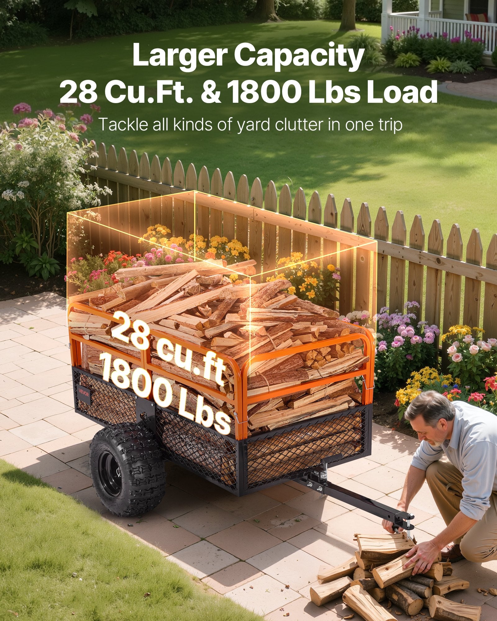 Sodo priekaba VEVOR TC4288, 800 kg keliamoji galia