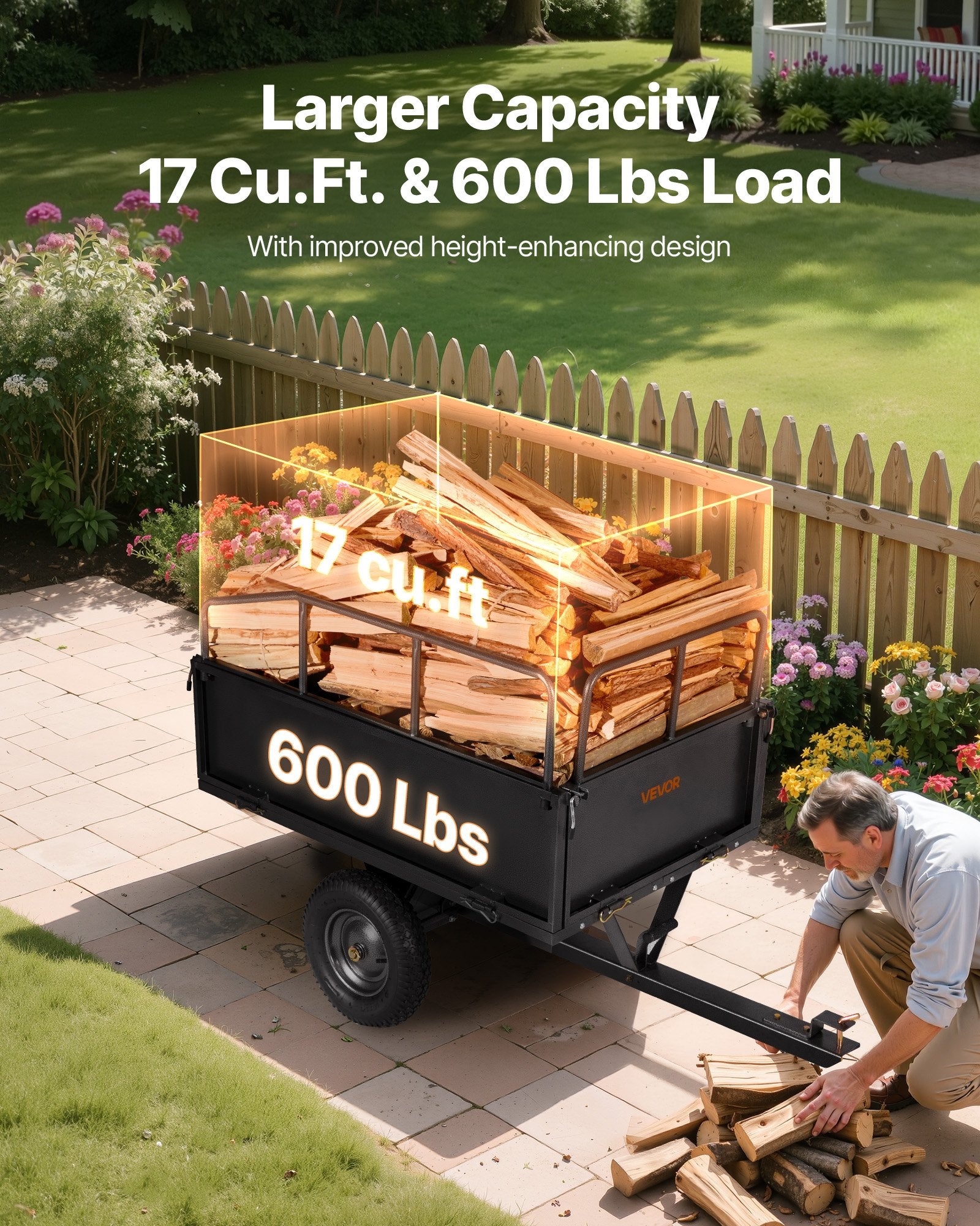 Sodo priekaba VEVOR BTC002E, 272 kg keliamoji galia