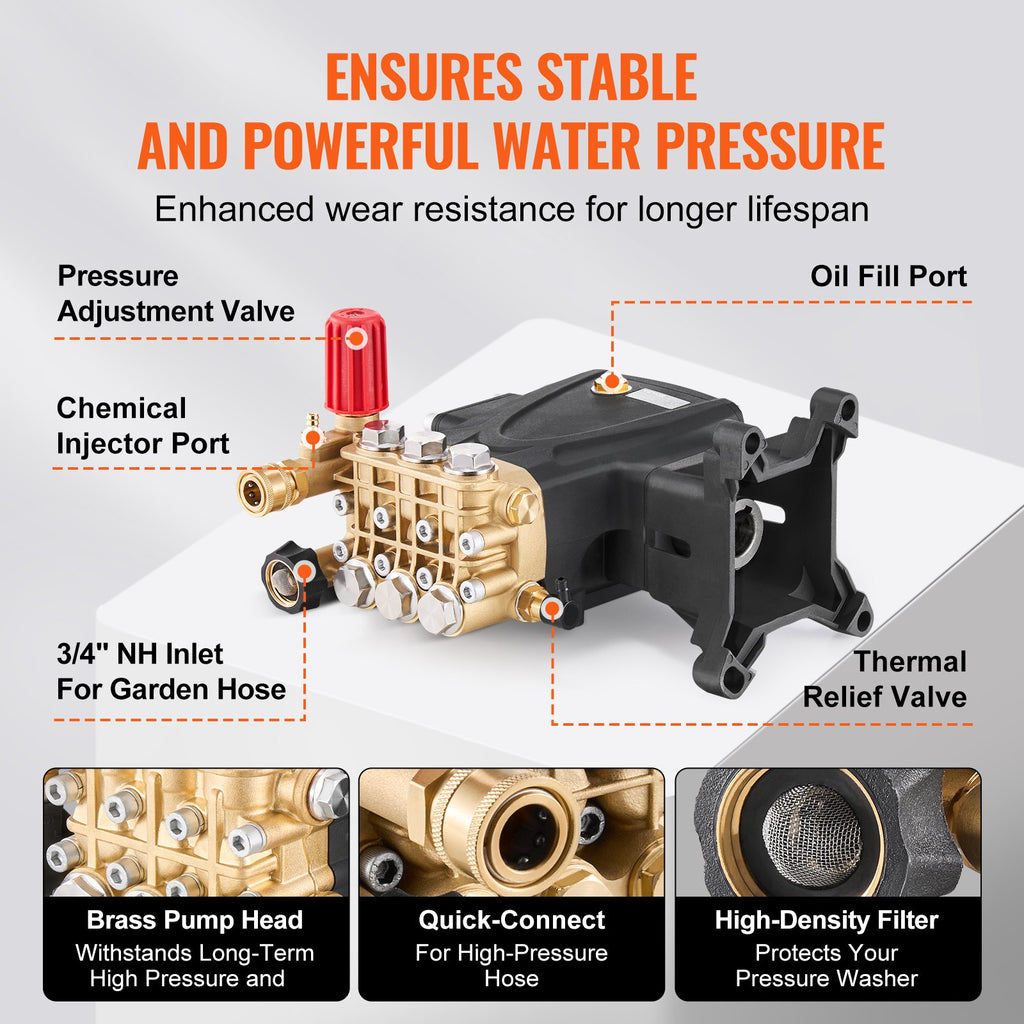 Aukšto slėgio plovimo įrenginio siurblys VEVOR QXB-8, 276 bar
