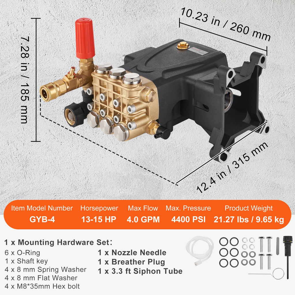 Aukšto slėgio plovimo siurblys VEVOR KBD2815G, 4400 PSI