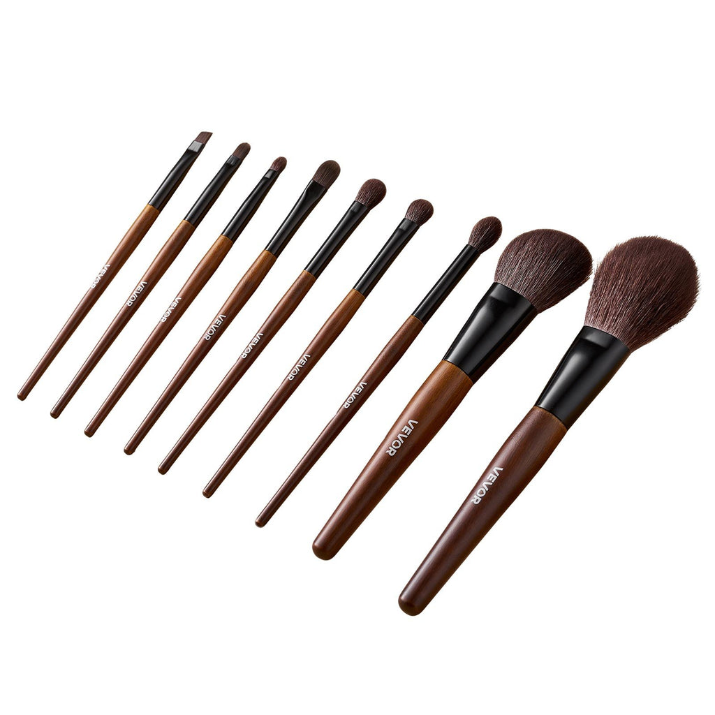 Makiažo šepetėlių rinkinys VEVOR SS-9 Wool Sets, 9 dalių