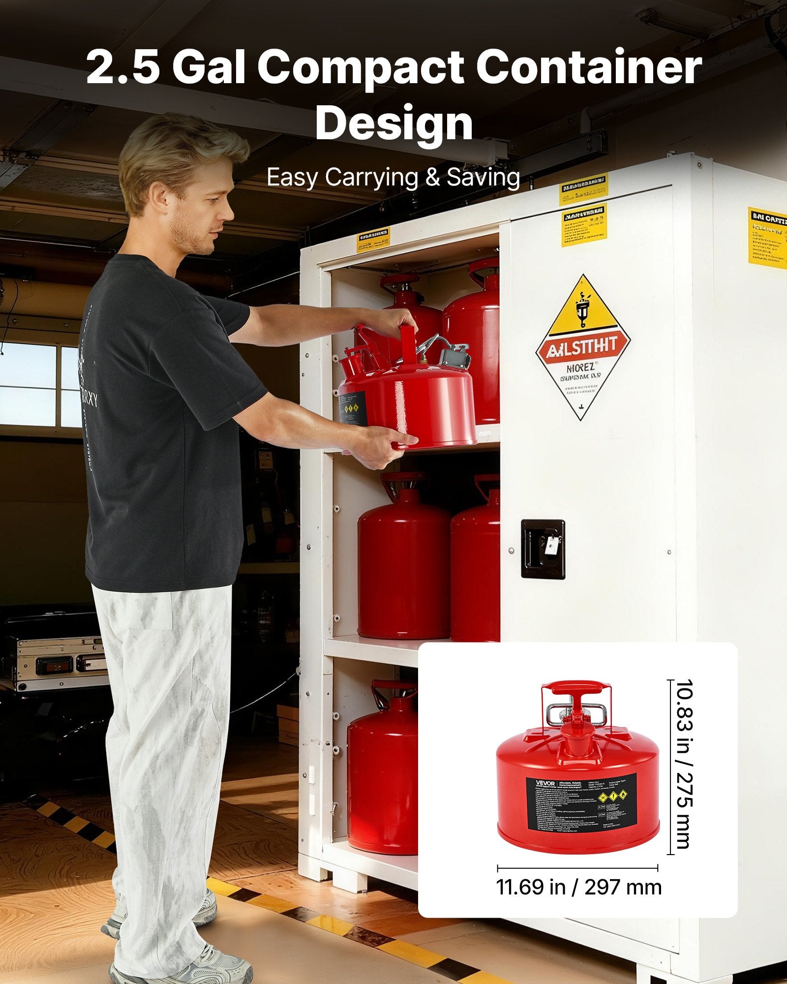 Saugus kuro kanistras VEVOR YYQG9II-01, 9,5 l