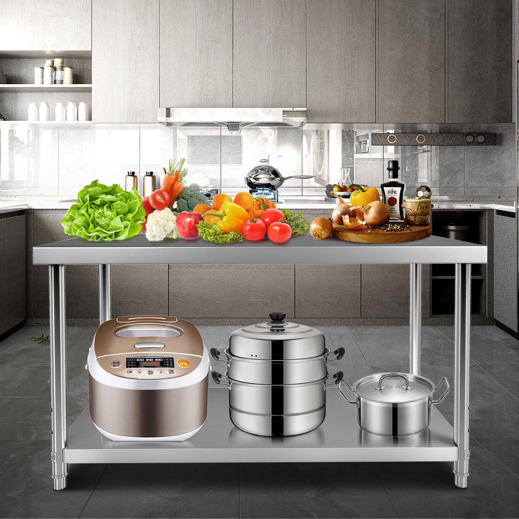 Nerūdijančio plieno paruošimo stalas VEVOR VV-SSWT-WJL-4824, 122 x 61 cm