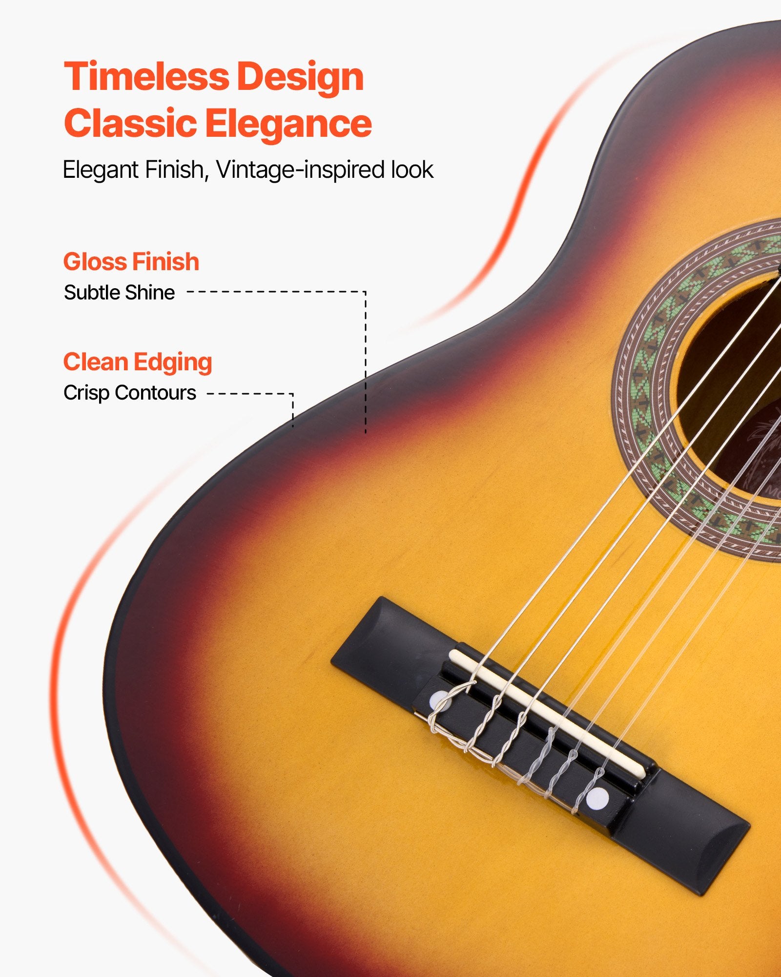Klasikinė gitara VEVOR M5126, 780 mm