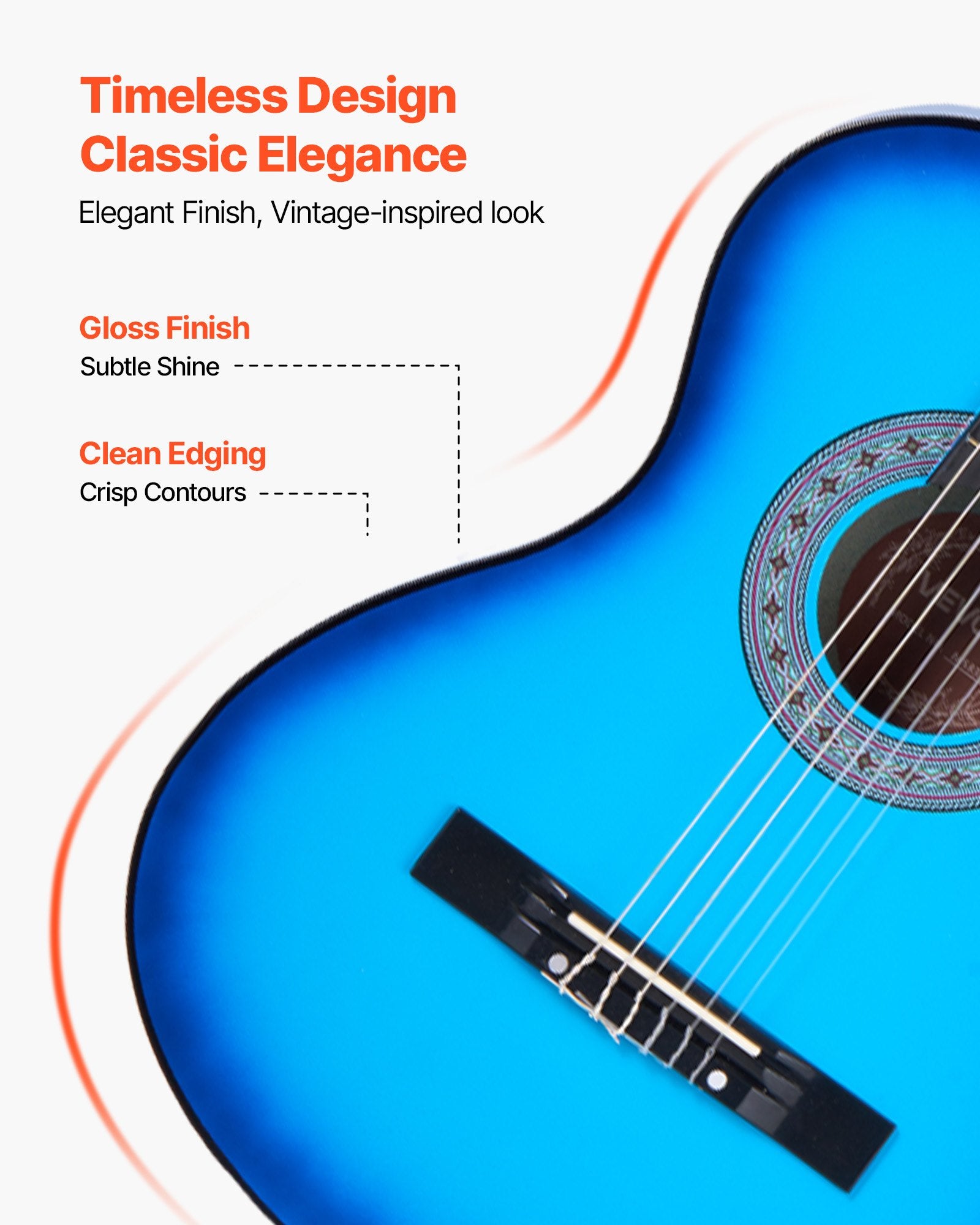 Klasikinė gitara VEVOR M5831, 960 mm