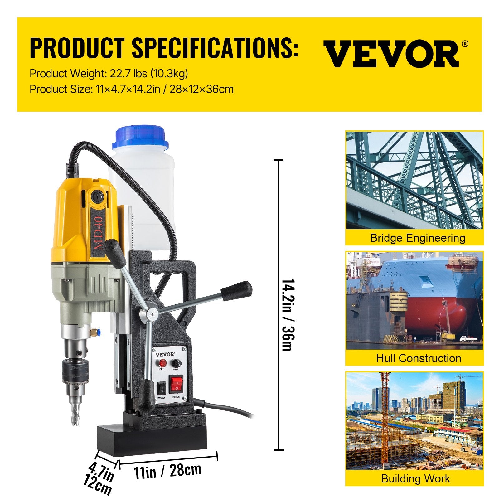 Magnetinės gręžimo staklės VEVOR VV-MD-UK7, 1100W