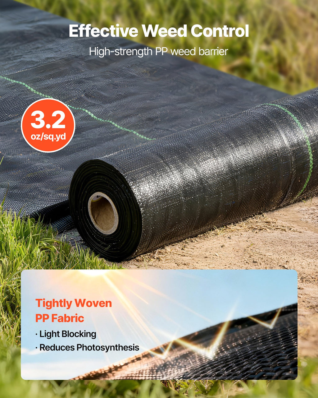 Geotekstilė piktžolėms VEVOR 1.3*100FT90, 0,4 x 30,5 m