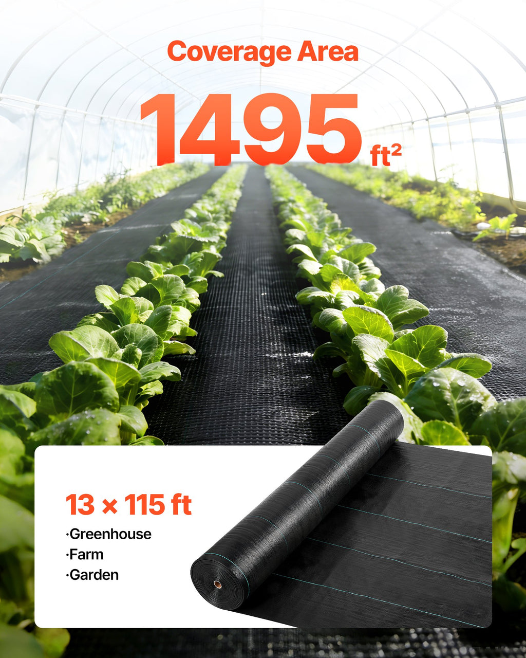 Audinys nuo piktžolių VEVOR 13*115FT100, 4x35,1 m