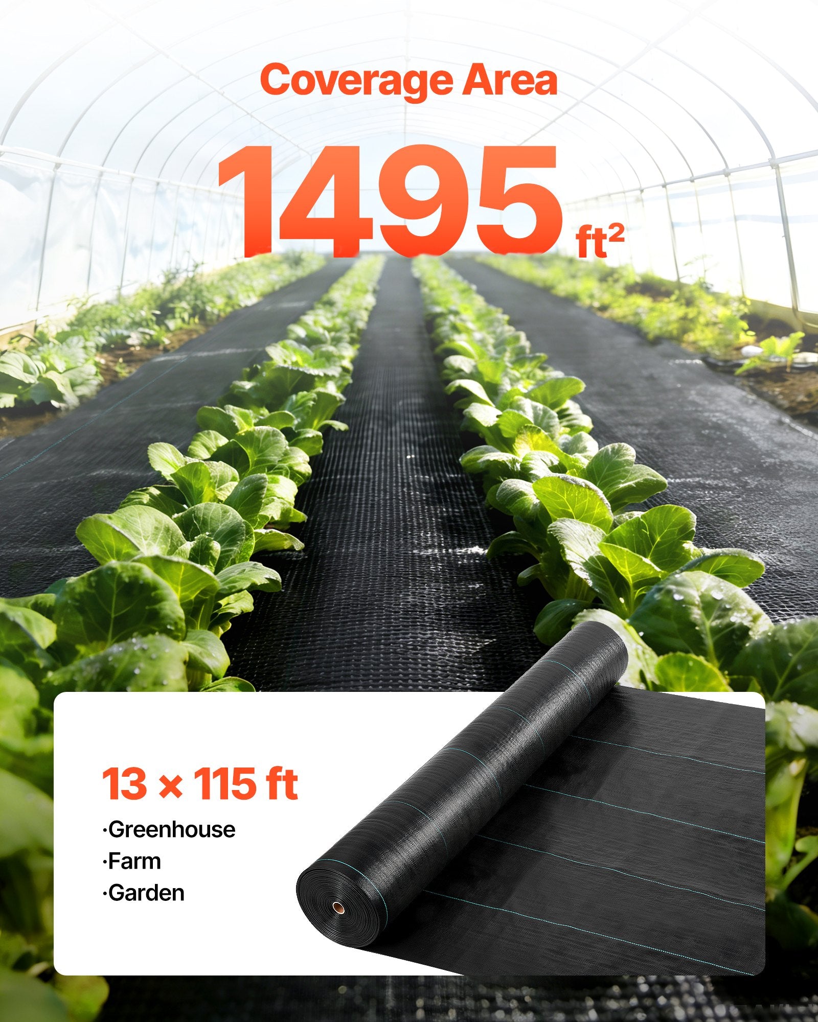 Audinys nuo piktžolių VEVOR 13*115FT100, 4x35,1 m