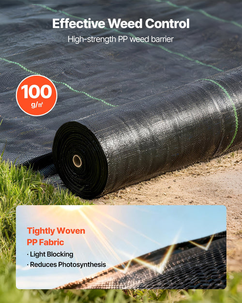 Agrotekstilė nuo piktžolių VEVOR 2*50M100, 2 x 50 m, 100 g/m²