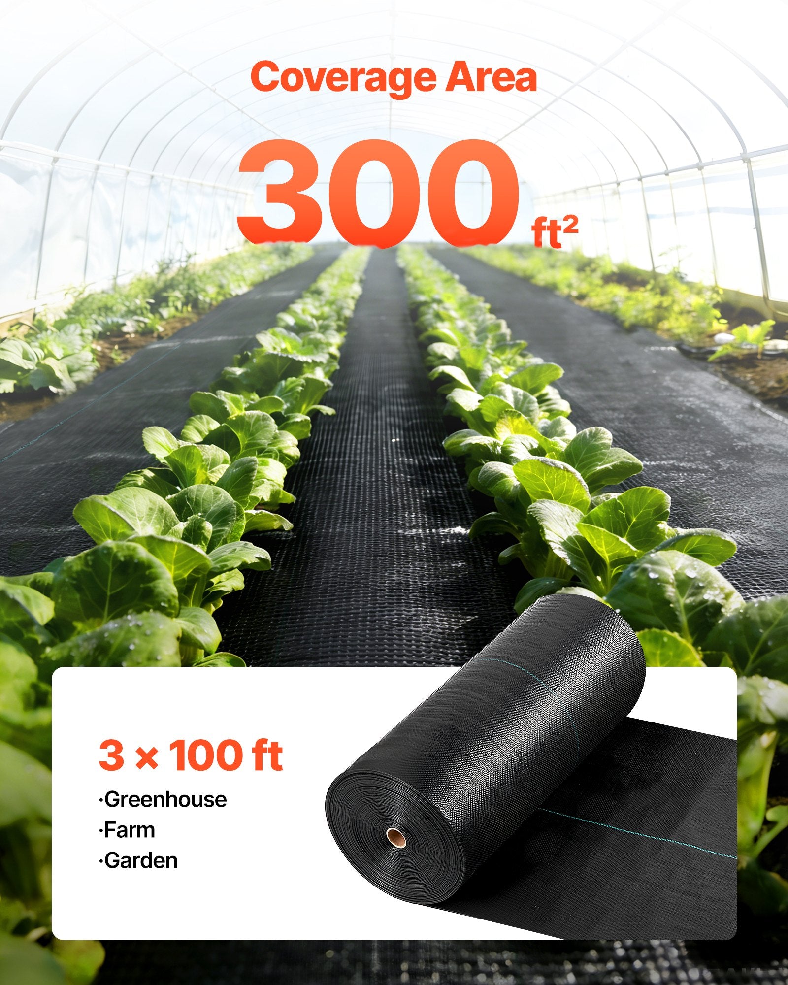 Geotekstilė piktžolėms VEVOR 3*100FT168, 0,9x30,5 m