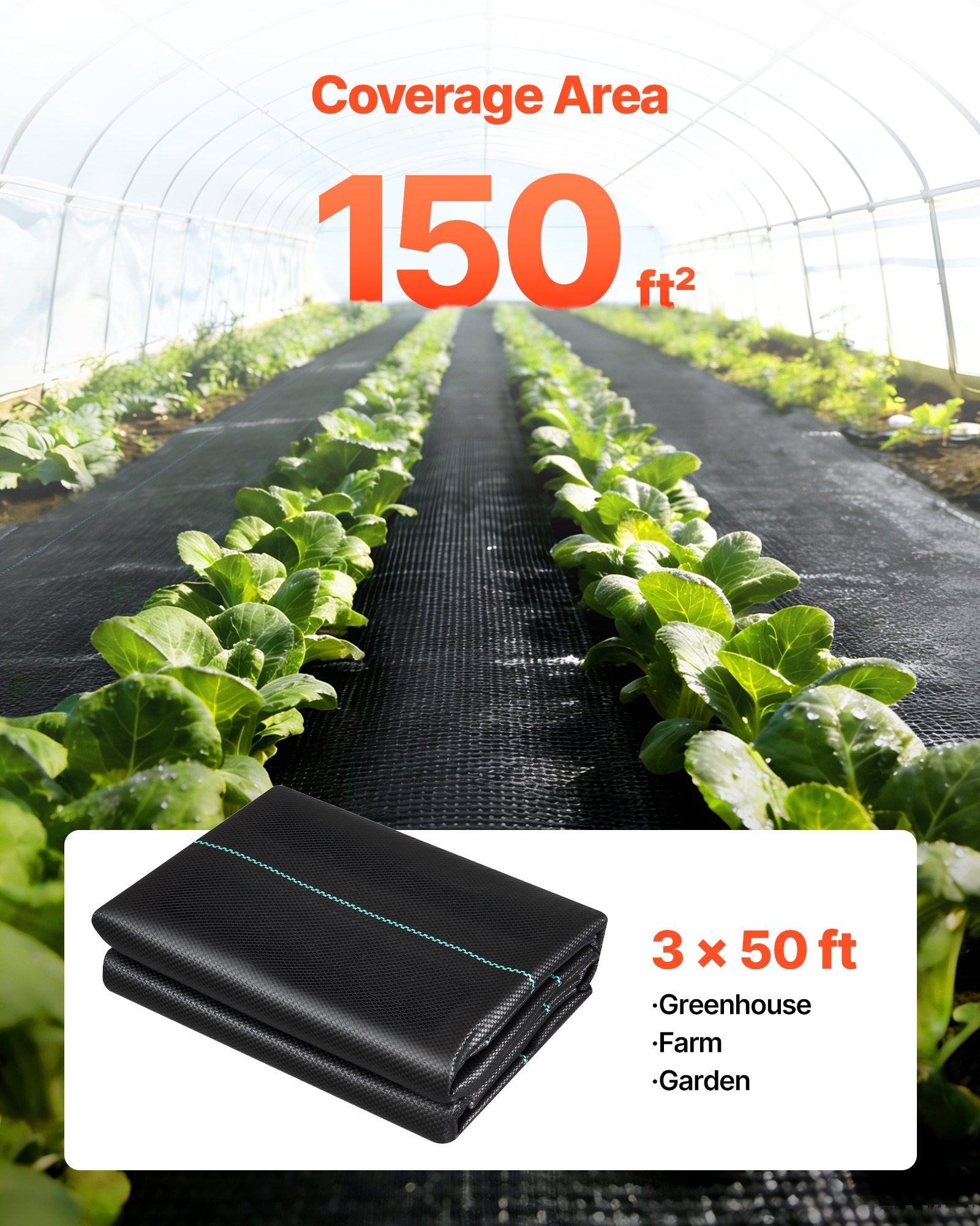 Geotekstilė piktžolėms VEVOR 3*50FT90-2, 0,9x15,2 m (2 vnt.)