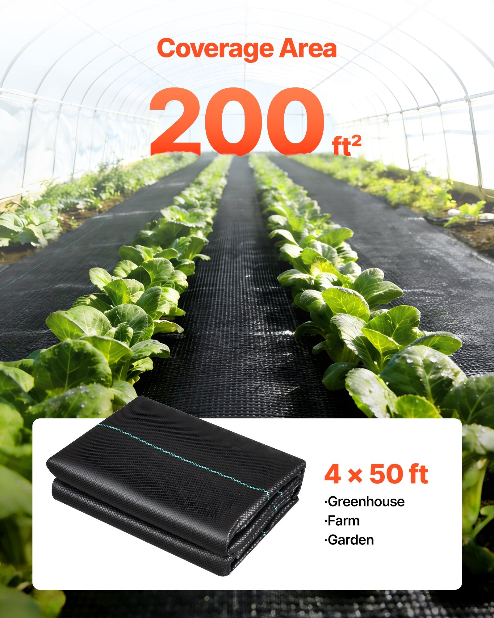 Geotekstilė nuo piktžolių VEVOR 4*50FT90-2, 1,2x15,2 m