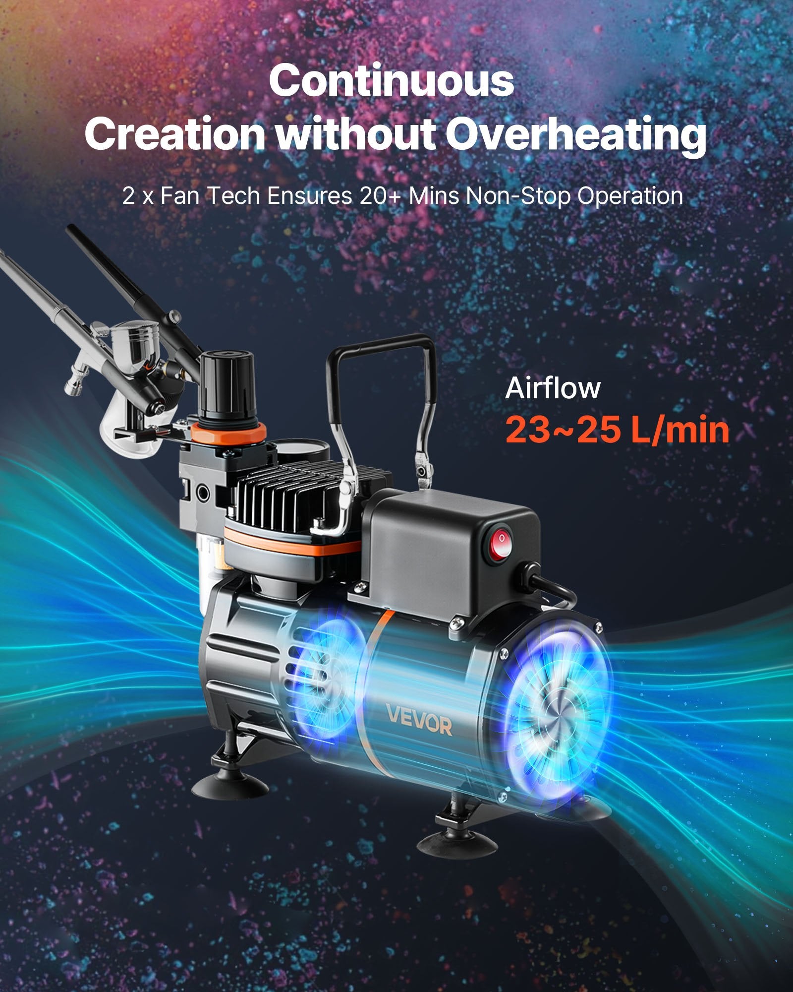 Aerografo rinkinys VEVOR TC-20, 1/6 HP