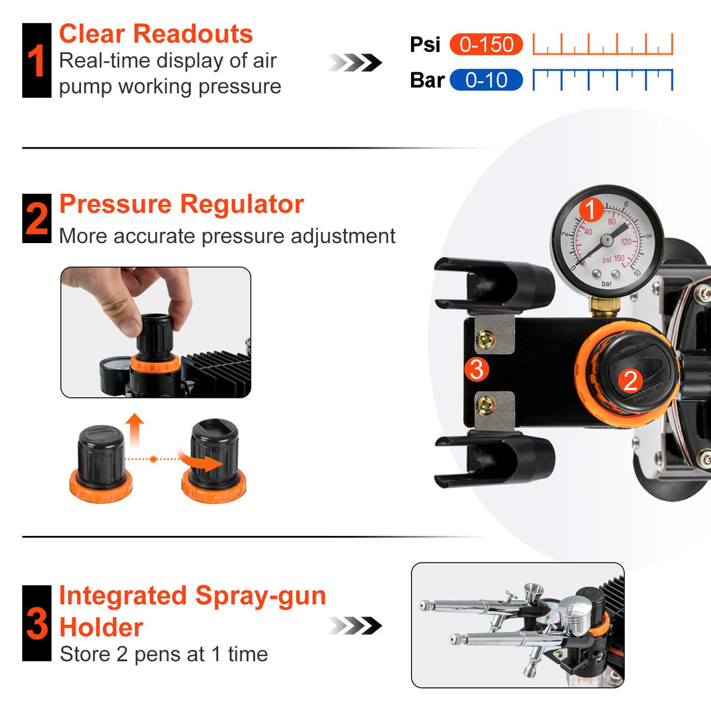 Aerografijos rinkinys VEVOR Professional, 120W