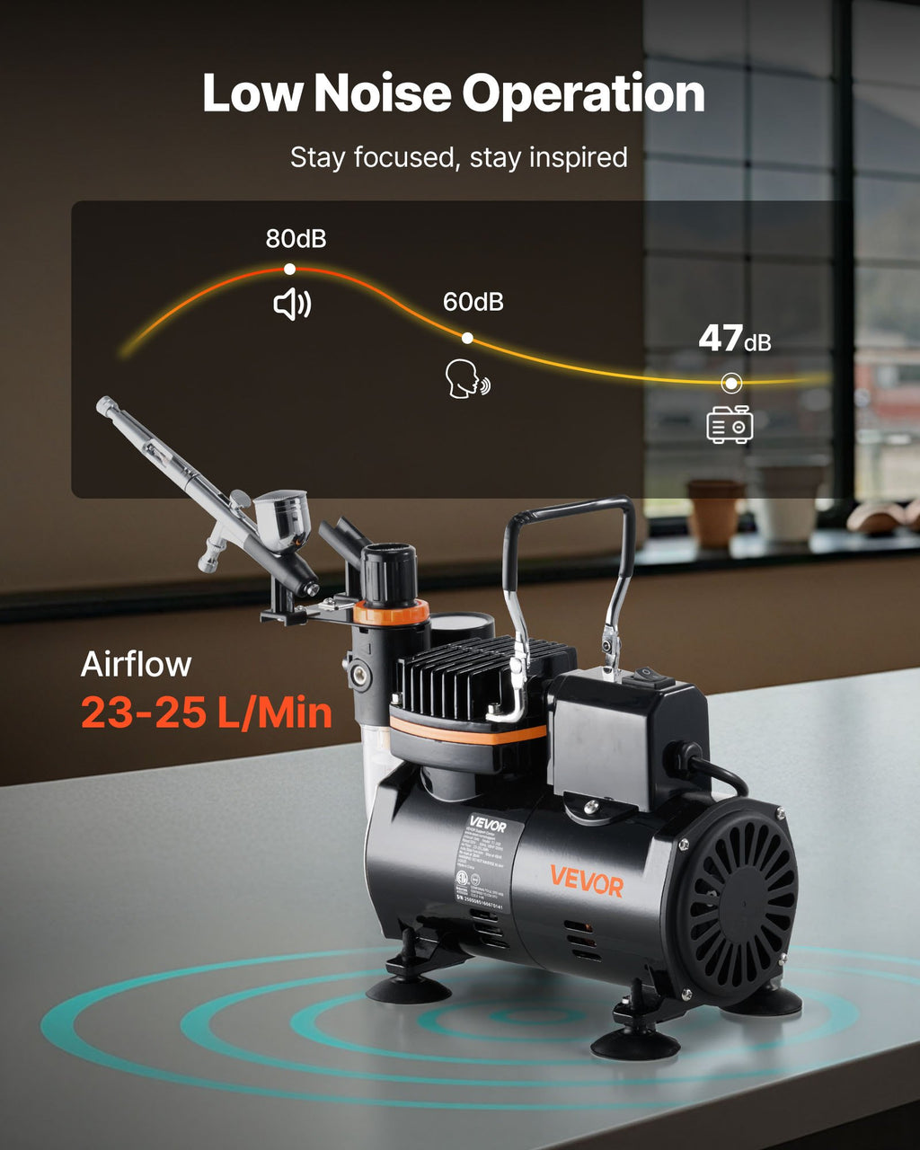 Aerografo rinkinys VEVOR TC-20B, 120 W