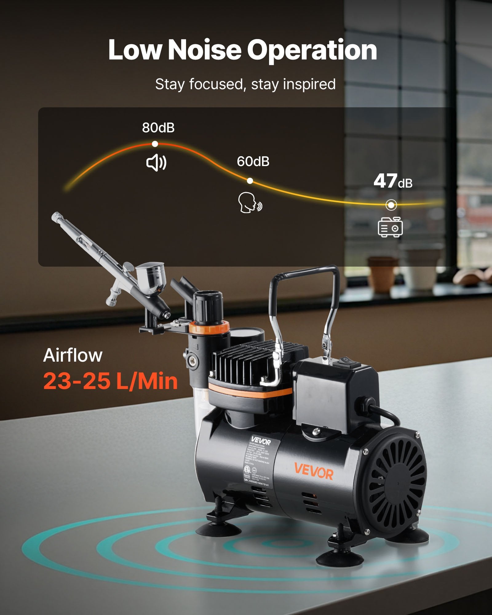 Aerografo rinkinys VEVOR TC-20B, 120 W