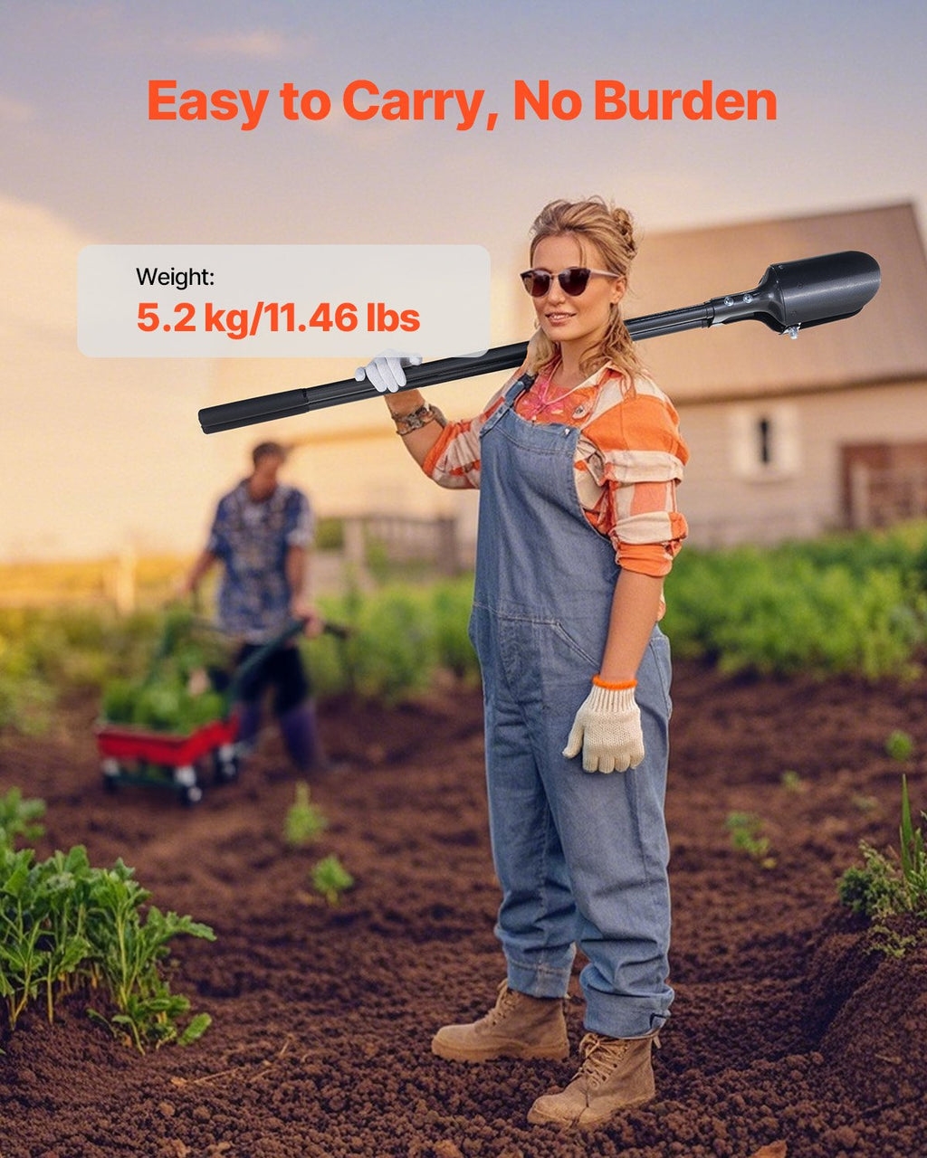 Rankinis žemės grąžtas VEVOR APH525, 146 cm ilgio
