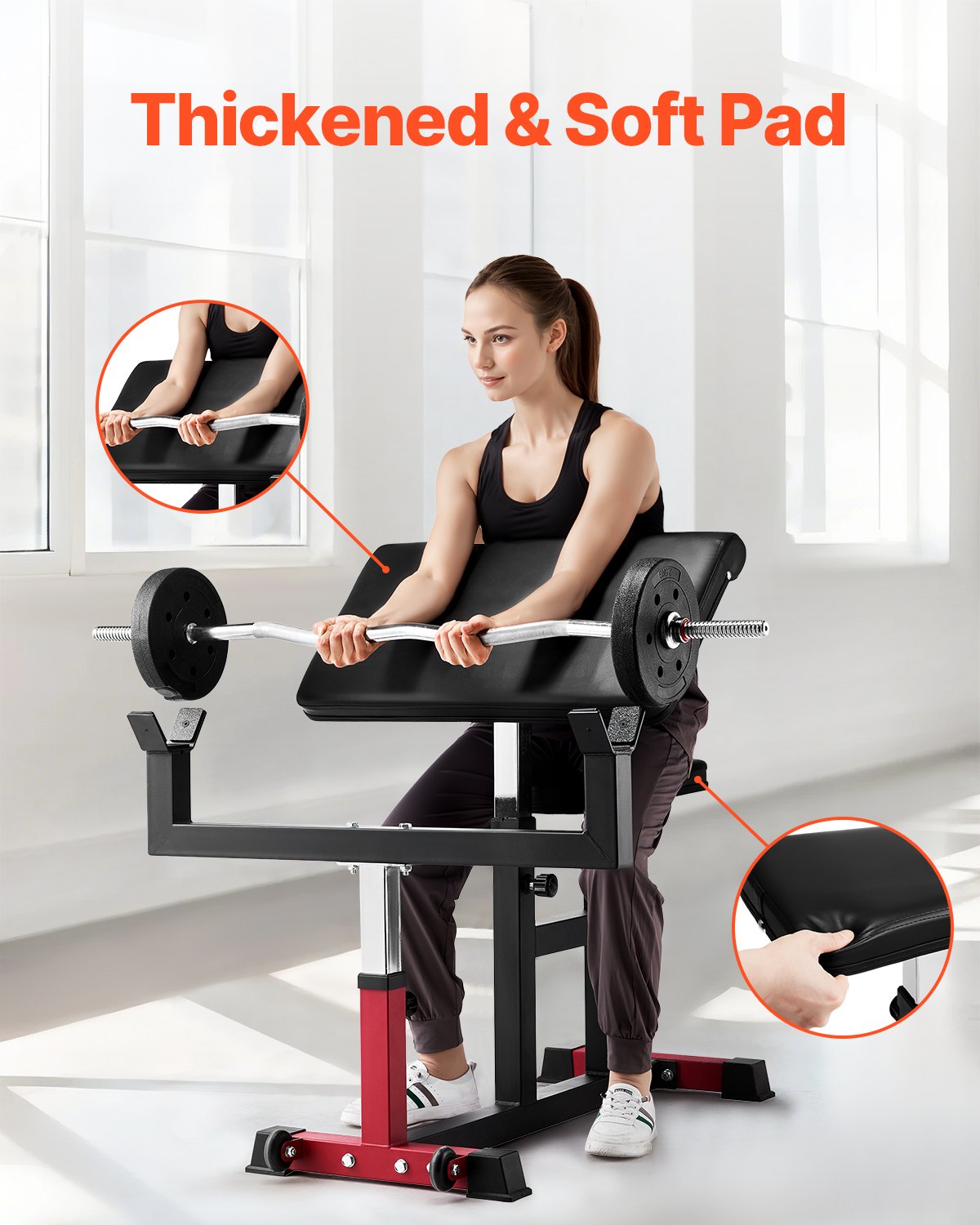Bicepsų treniruoklis (Preacher Curl) VEVOR ax1010, 200 kg apkrova