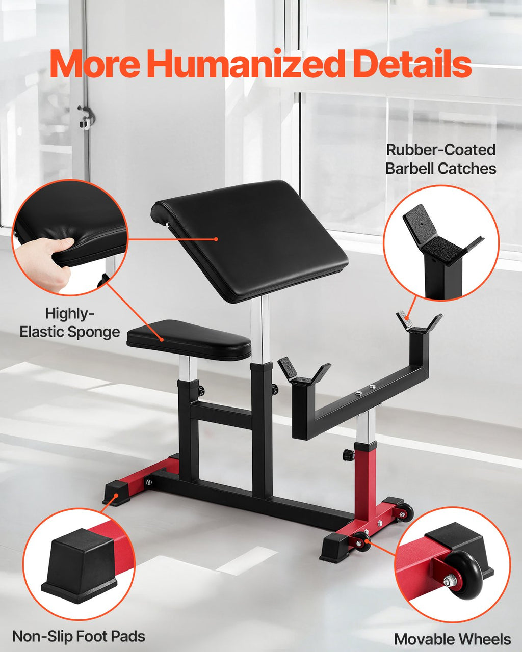 Bicepsų treniruoklis (Preacher Curl) VEVOR ax1010, 200 kg apkrova