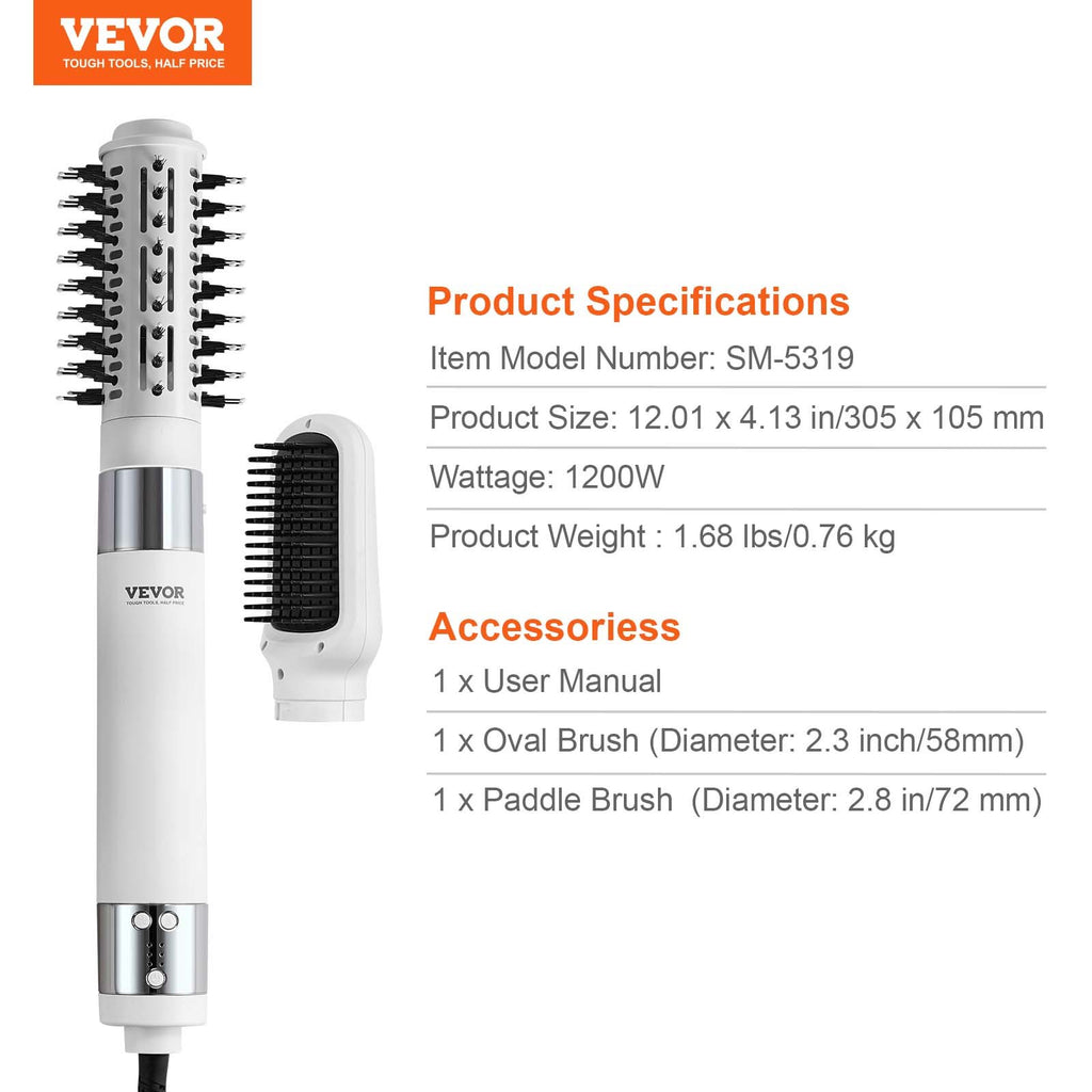 Plaukų džiovintuvas-šukos VEVOR SM-5319, 110 000 sūk./min.