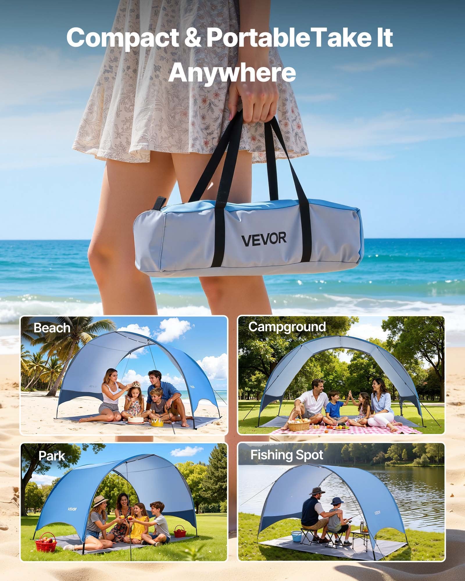 Paplūdimio palapinė VEVOR YL-beach12H, 4 asmenims