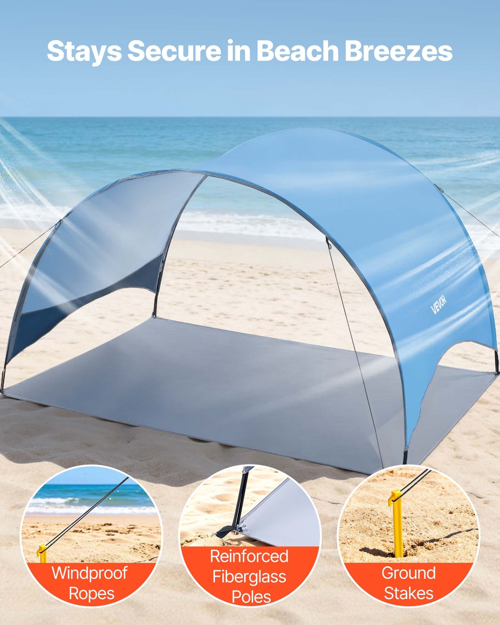 Paplūdimio palapinė VEVOR YL-beach10H, 3 asmenims