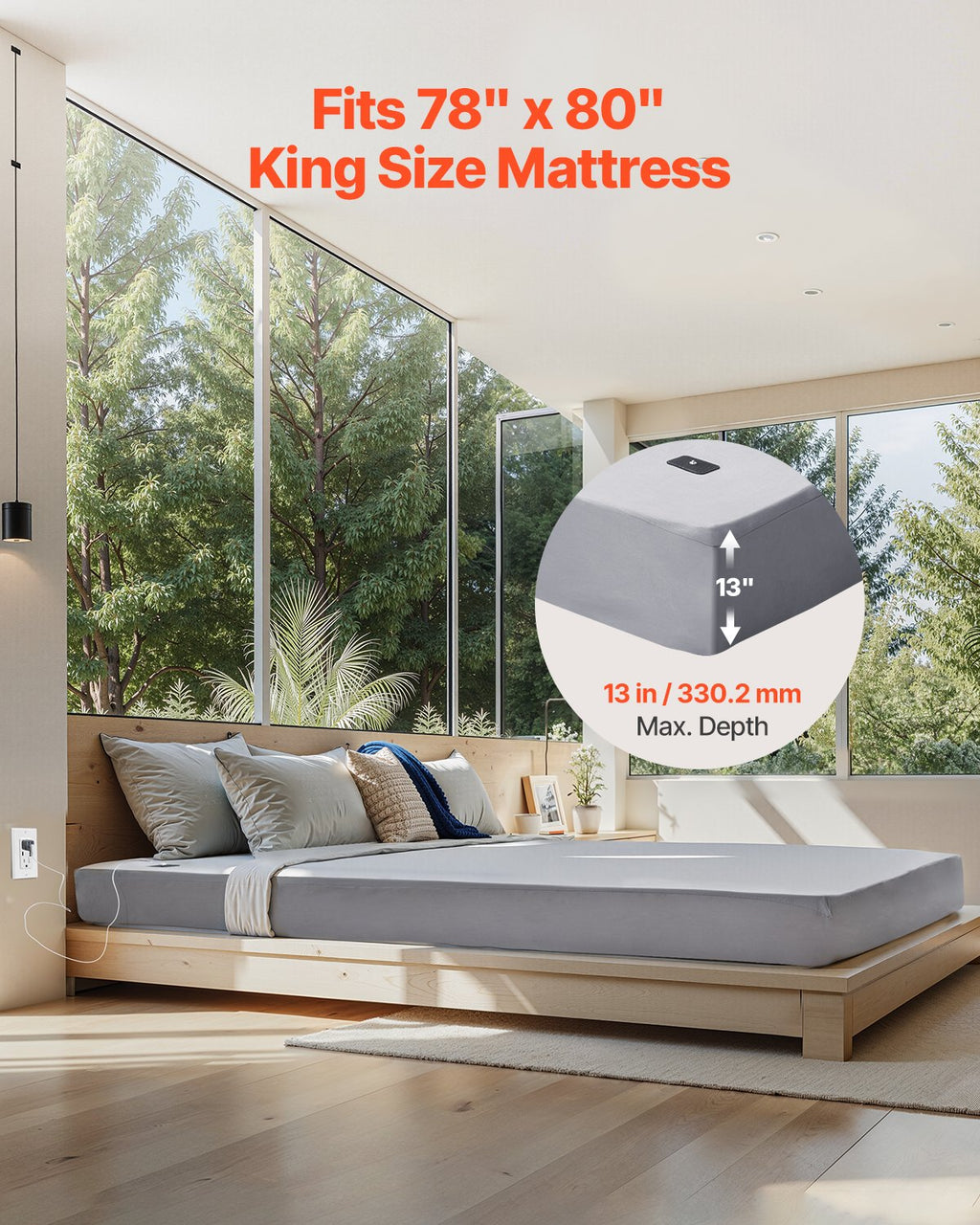 Įžeminimo paklodė VEVOR 7680-5, King Size (1981x2030 mm)