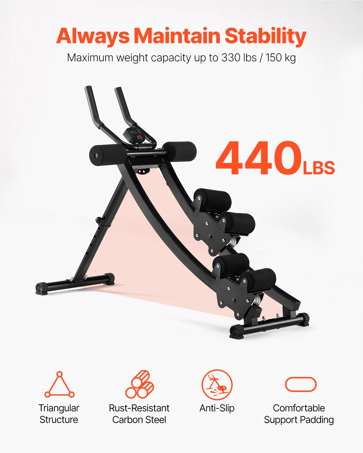 Pilvo preso treniruoklis VEVOR t700, 200 kg apkrova