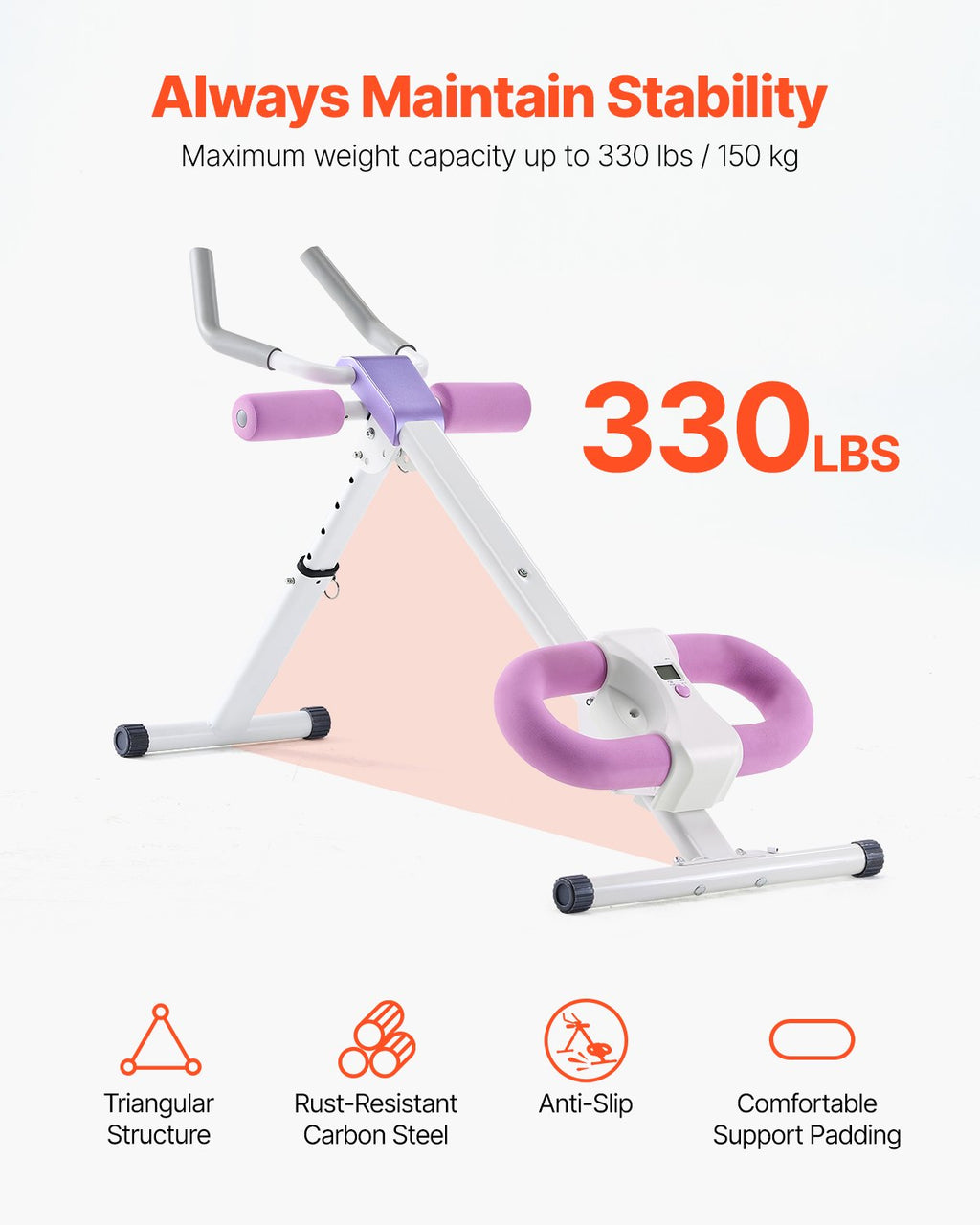Pilvo preso treniruoklis VEVOR 005A, 150 kg apkrova