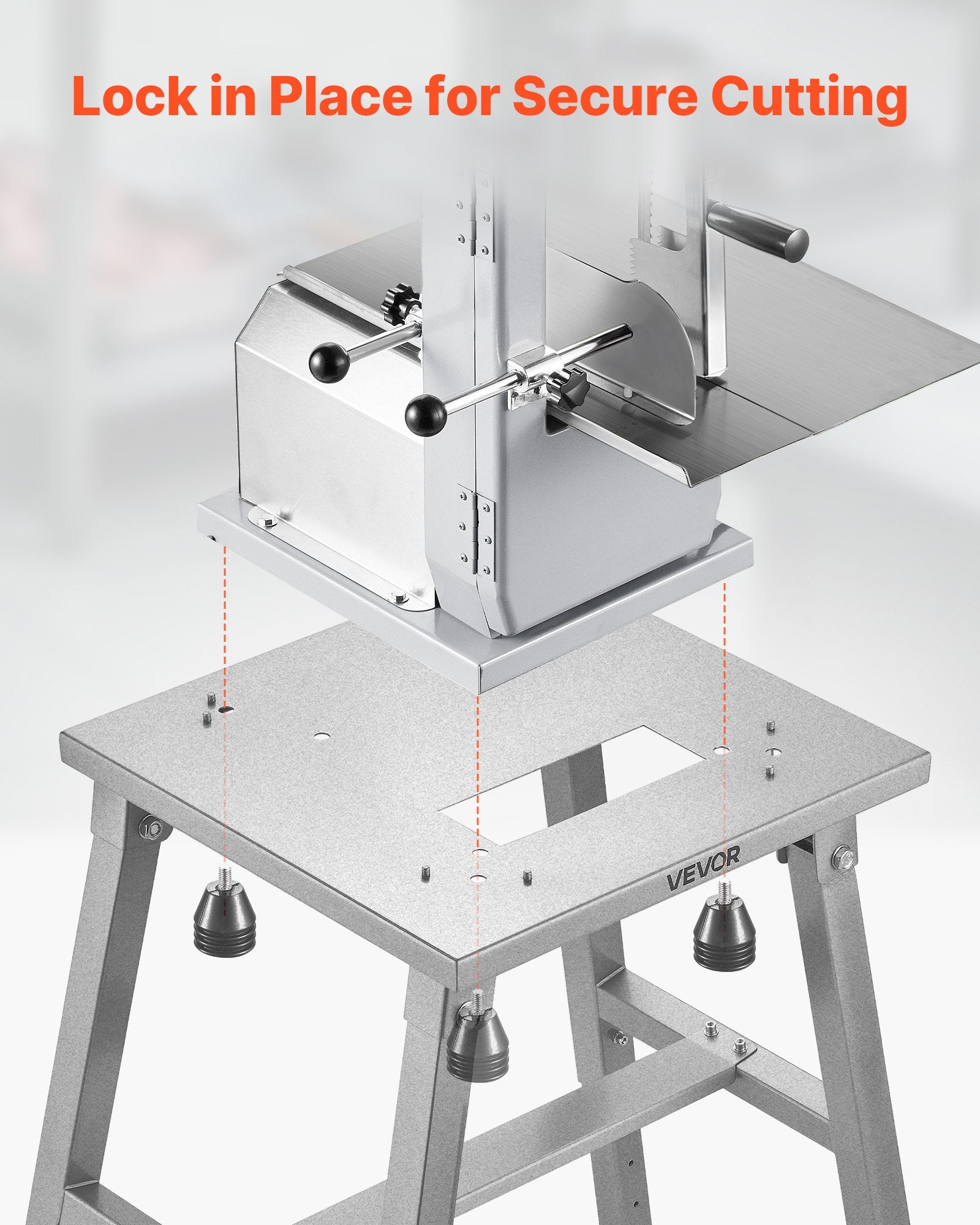 Elektrinio mėsos pjūklo stovas VEVOR CB-001, reguliuojamas aukštis 600–1000 mm